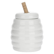 Vasetto Miele Con Servimiele, Menage - Porcellana, 290 cc; Ø 8,5; h11 cm