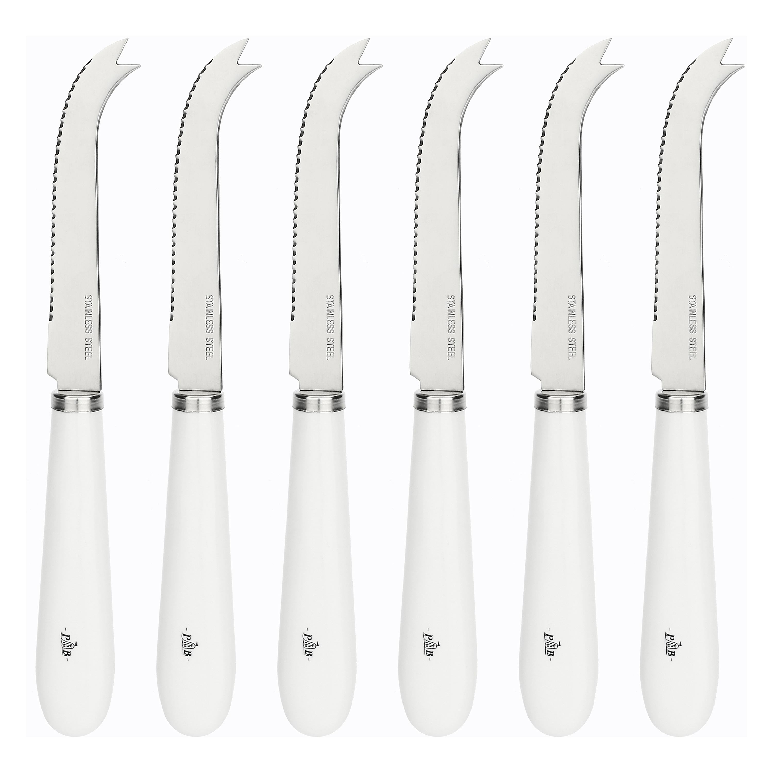 Set da 6, Coltello Formaggio, Pienza - Porcellana