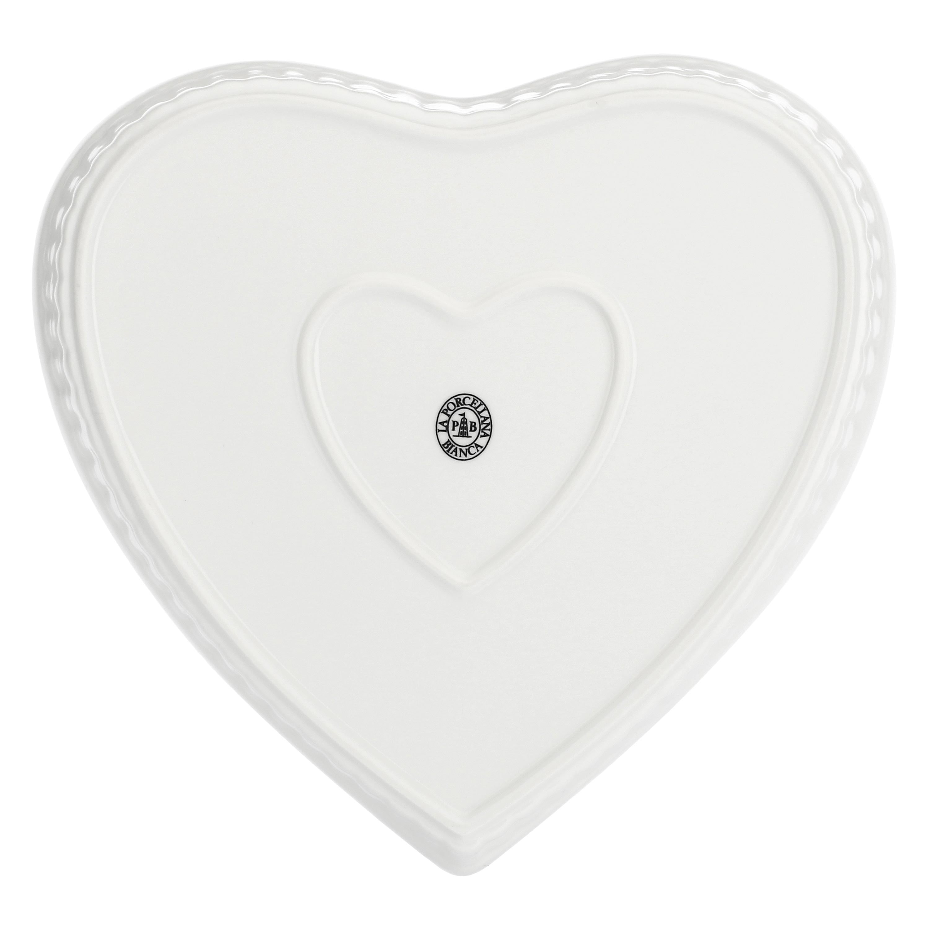 Teglia Cuore, Cupido - Porcellana, 25x24 cm