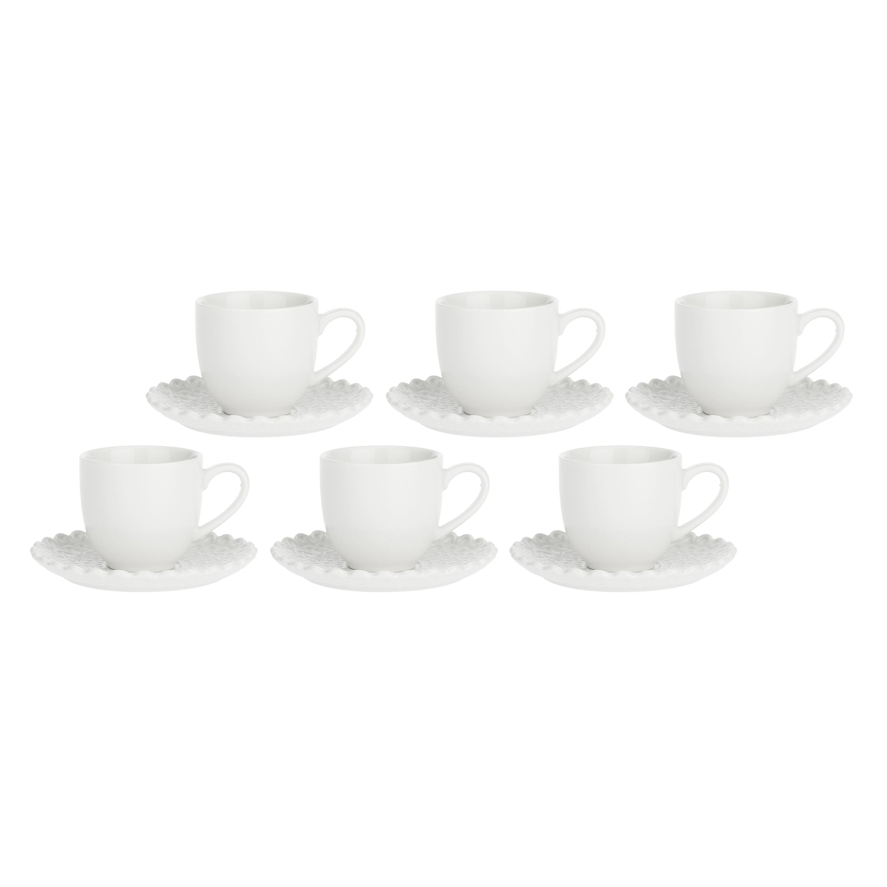 Set da 6, Tazza Caffe' con piattino, Momenti - Porcellana, 85 cc