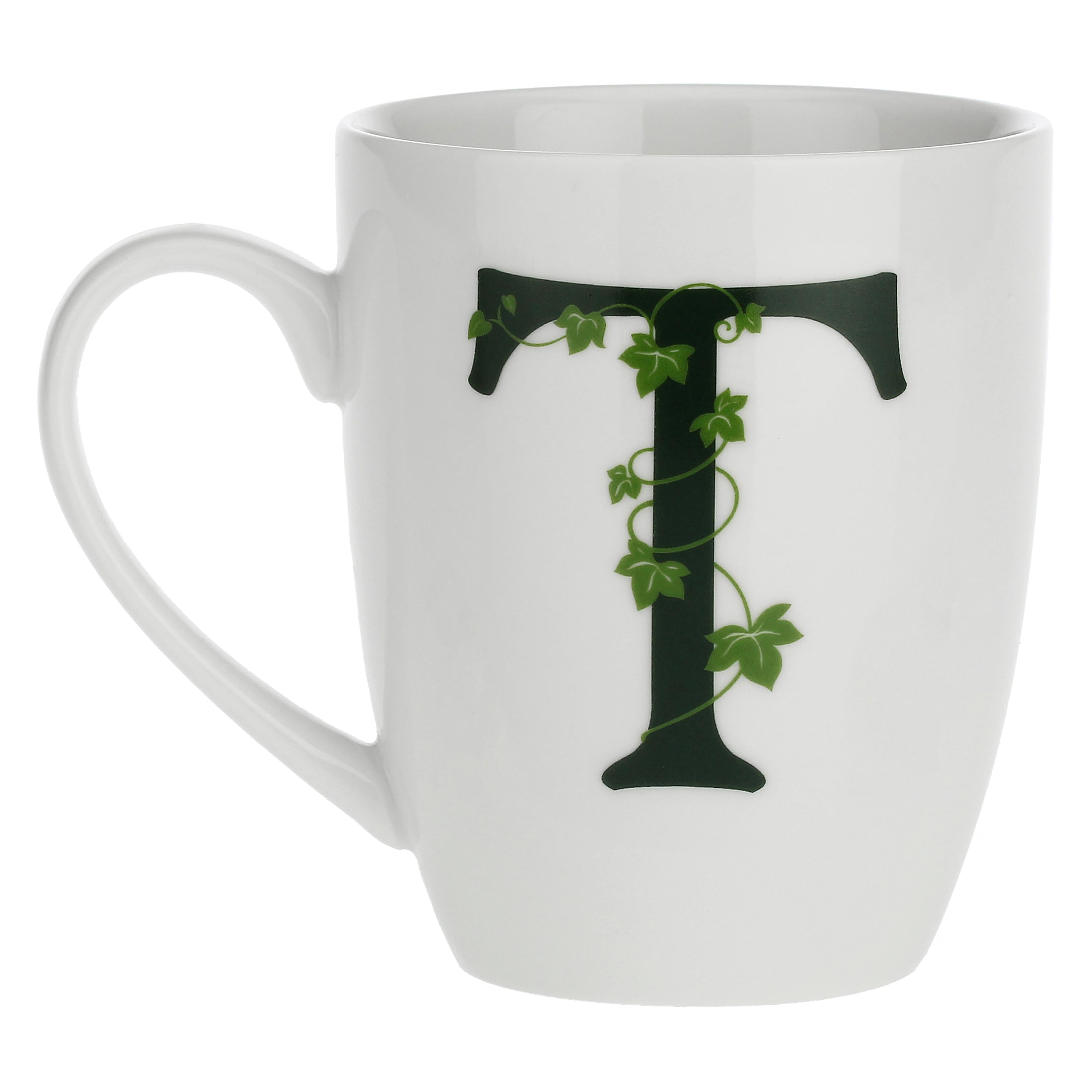 Mug Lettera 'T' con cucchiaino, Atupertu - Porcellana, 380 cc