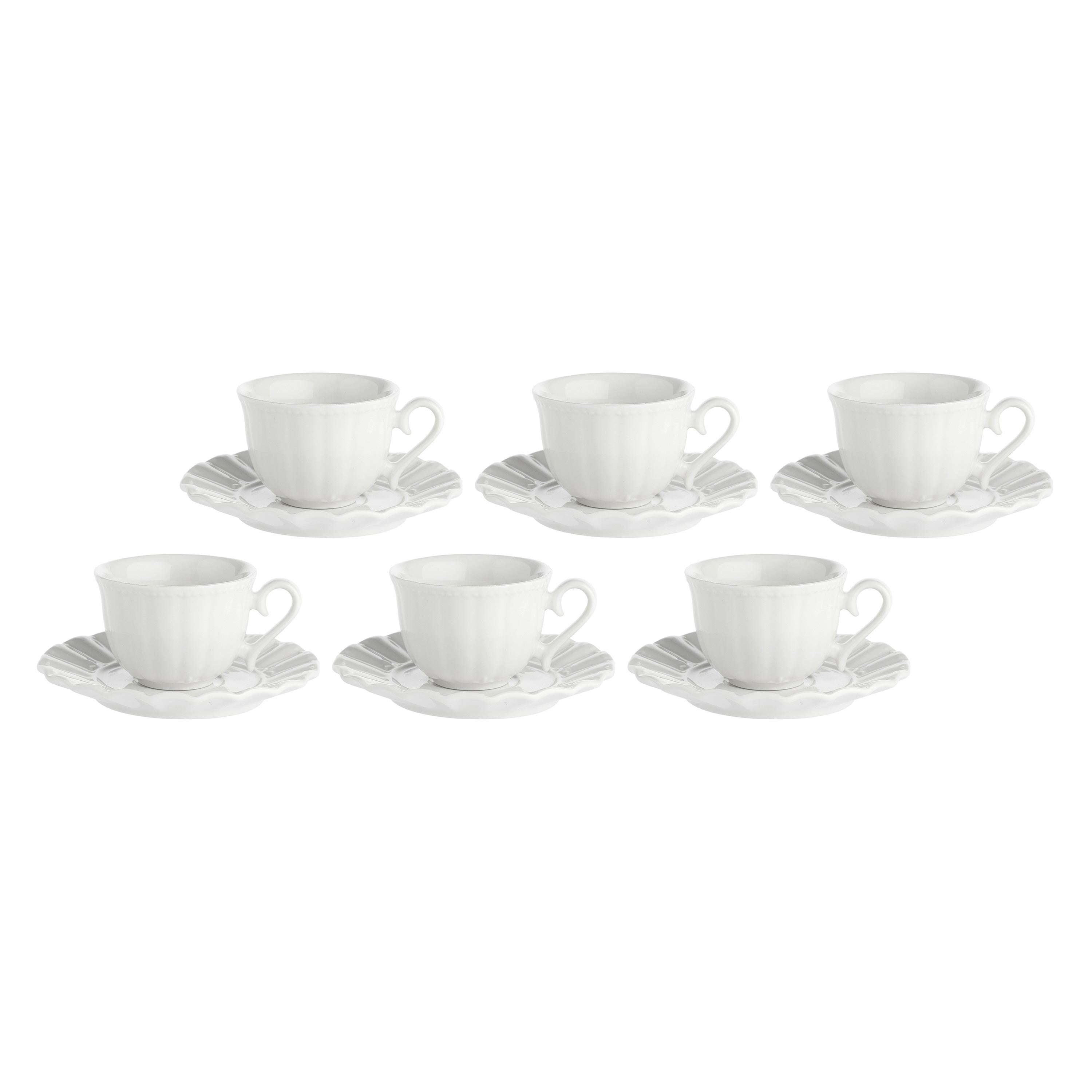 Set da 6, Tazza Caffe' con piattino, Ducale - Porcellana, 80 cc