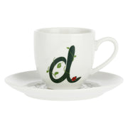 Tazza Caffe' con piattino 'D', Solotua - Porcellana, 90 cc