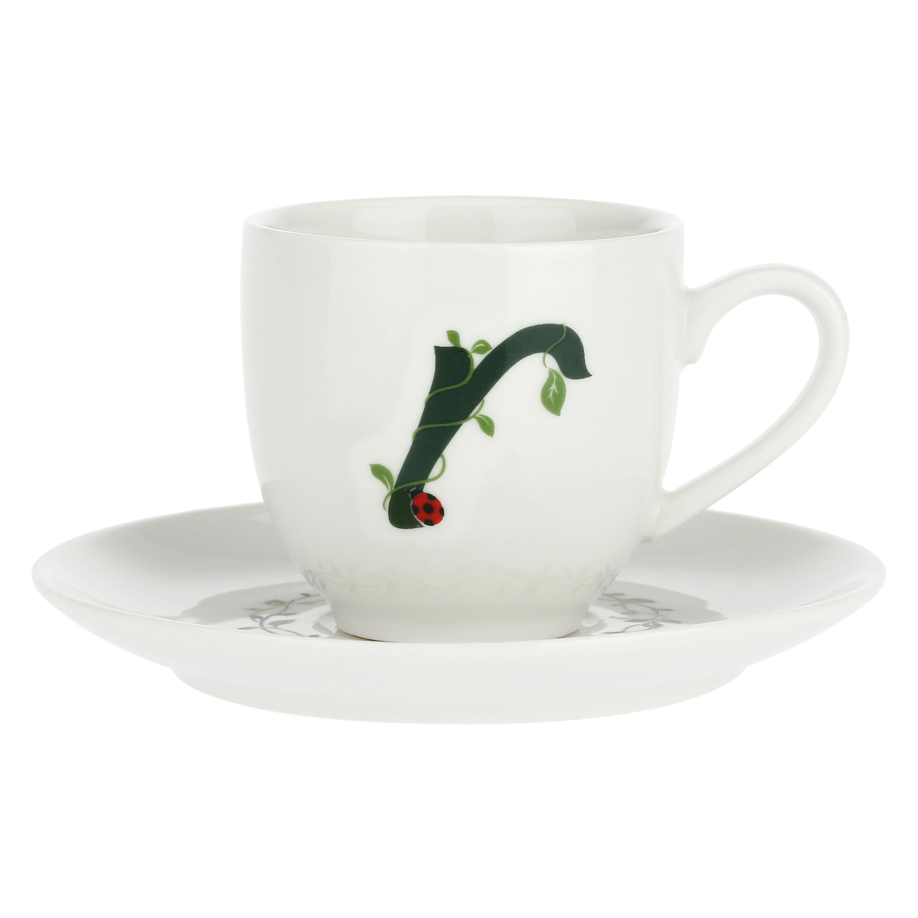 Tazza Caffè con piattino "R", SoloTua - Porcellana, 90 cc