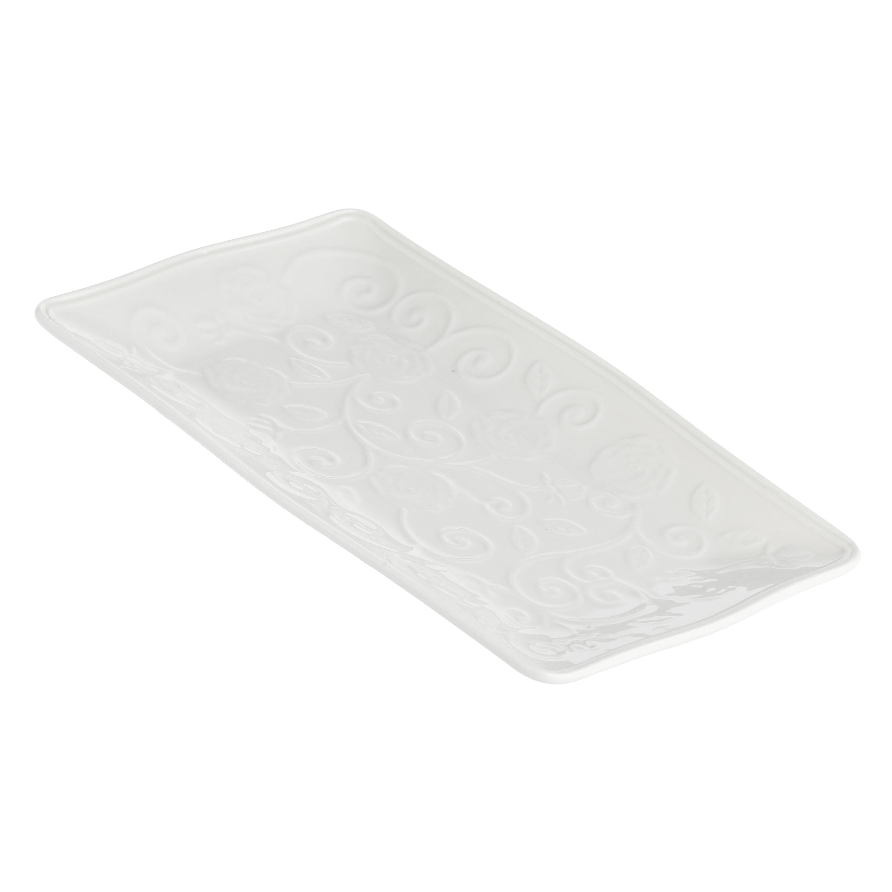 Vassoio Rettangolare, Florentina - Porcellana, 20x12 cm