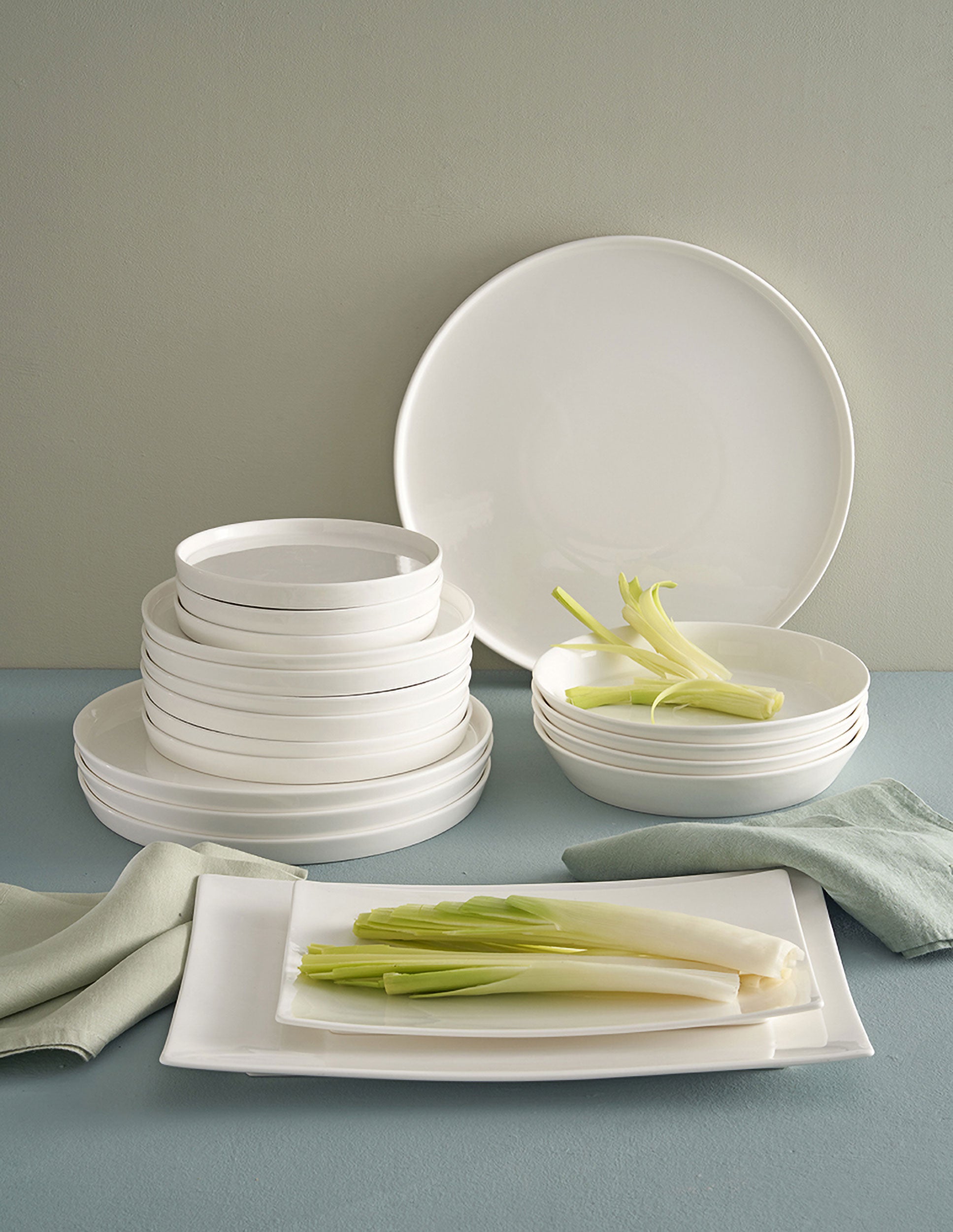 Set da 2, Gourmet Rettangolare, Essenziale - Bone China, 35x23 cm
