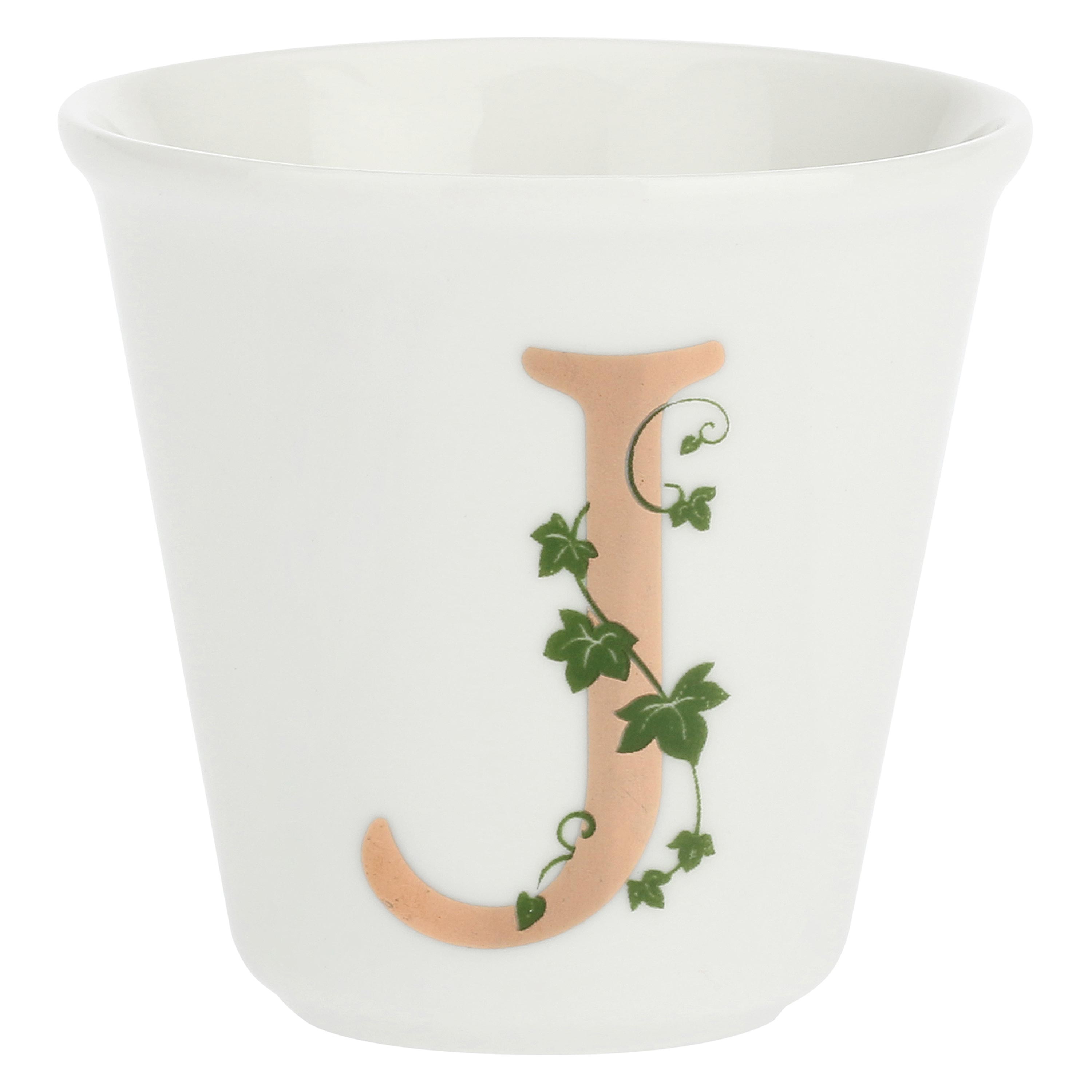 Bicchierino J con cucchiaino, Unico - Porcellana, 75 cc