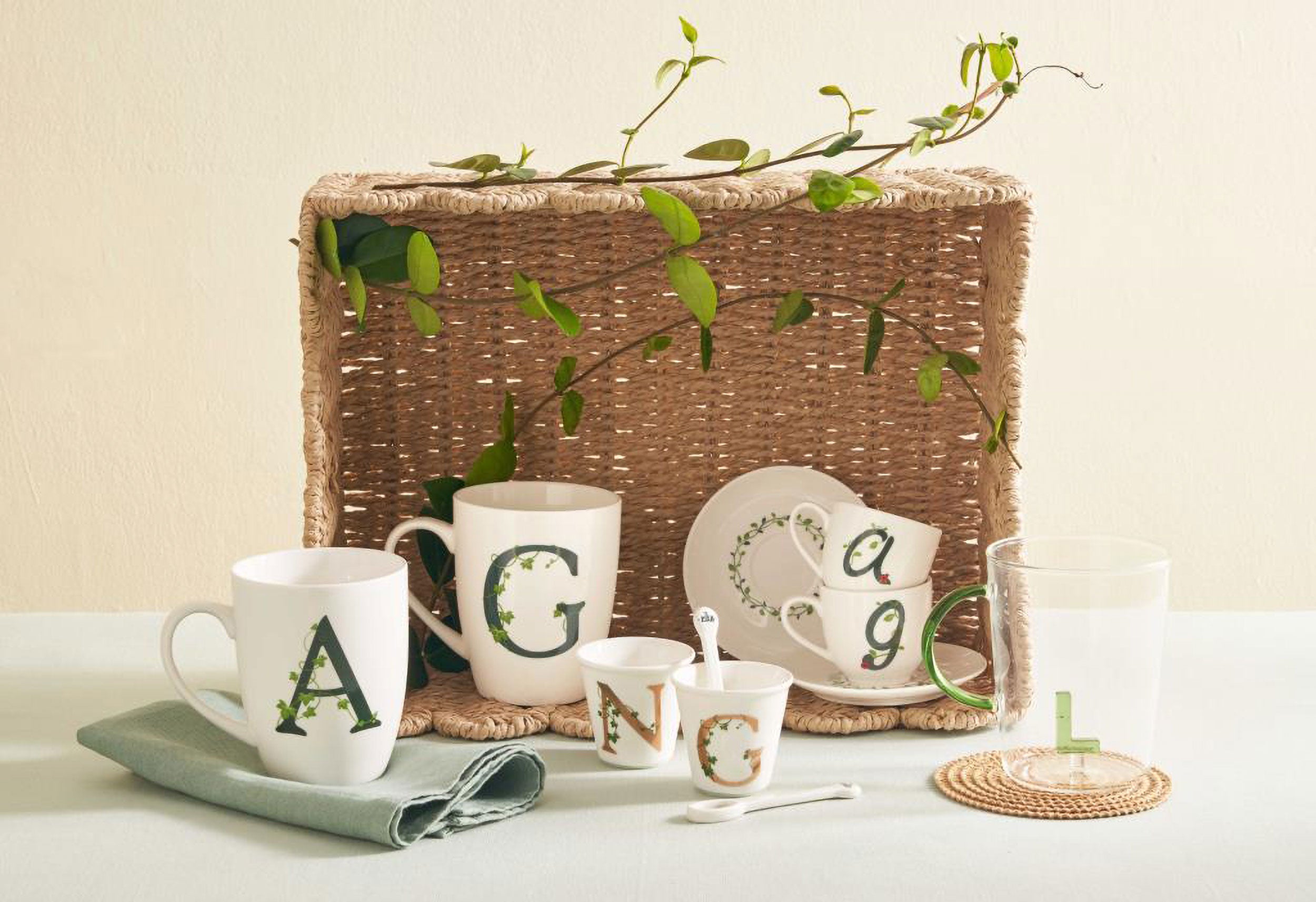 Bicchierino N C/Cucchiaino, Unico - Porcellana, 75 cc