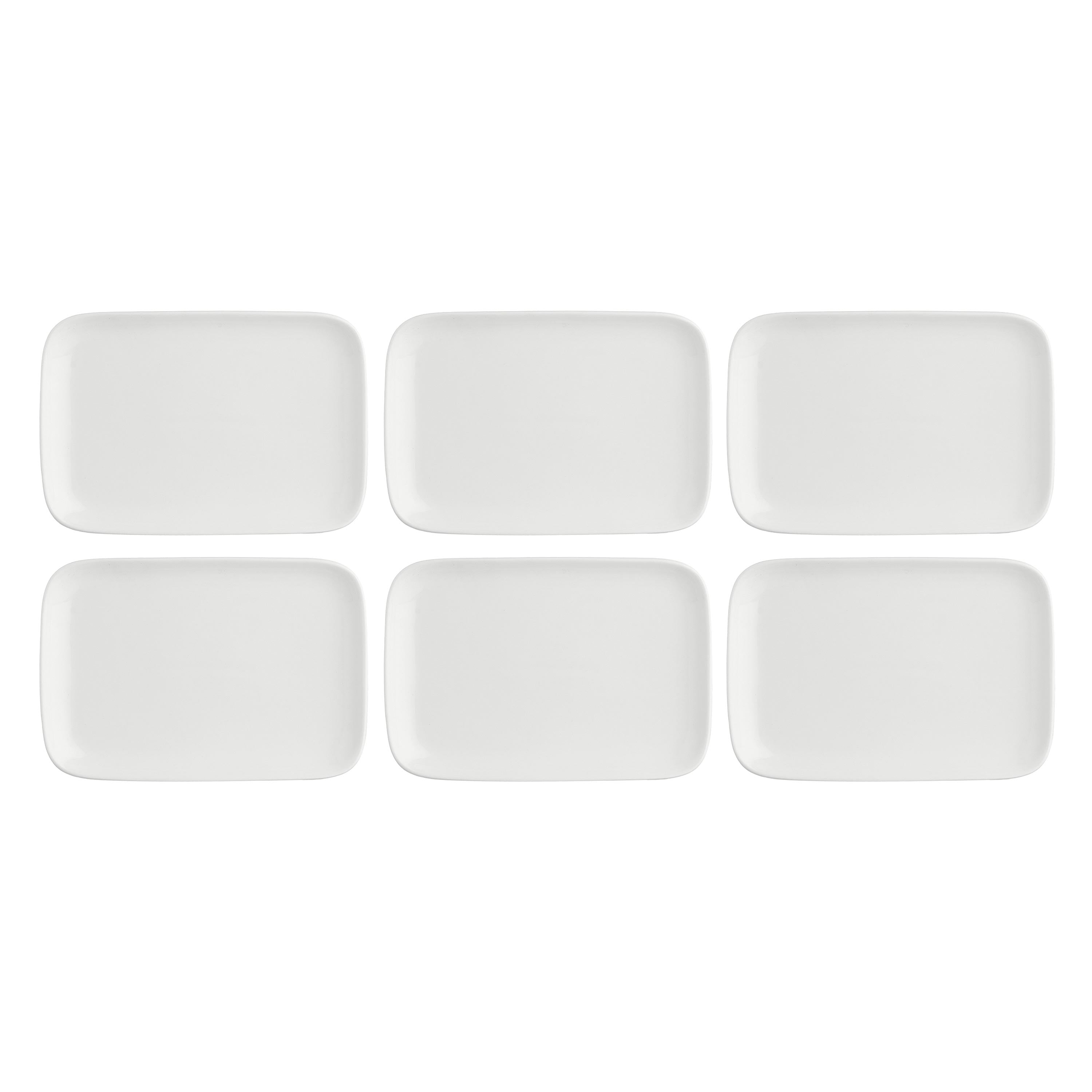 Set da 6, New Age Piatto Rettangolare, Essenziale - Bone China, 15x10x2,1 cm