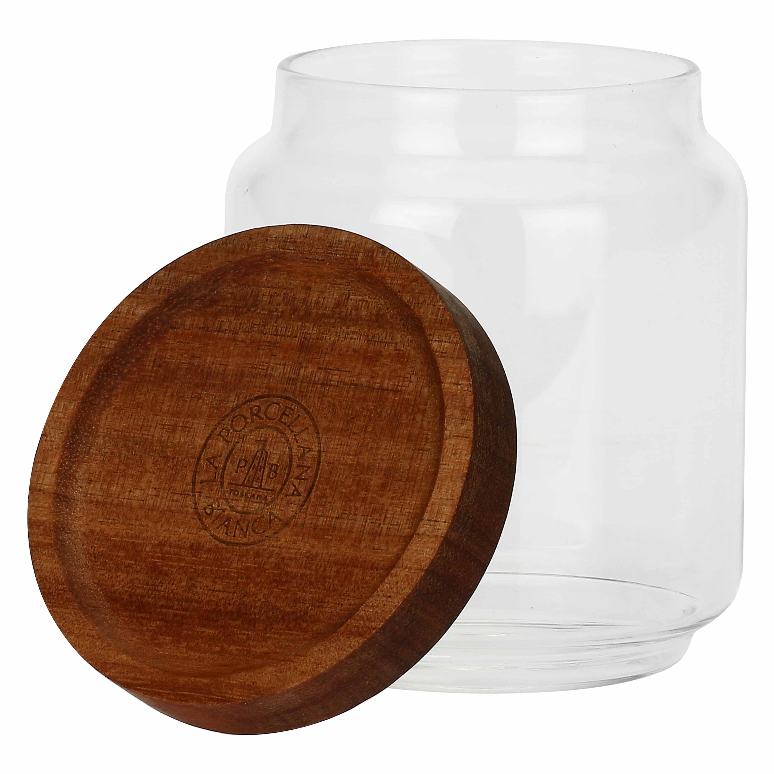Barattolo, Libeccio - vetro borosilicato, acacia con guarnizione in silicone, 400 ml