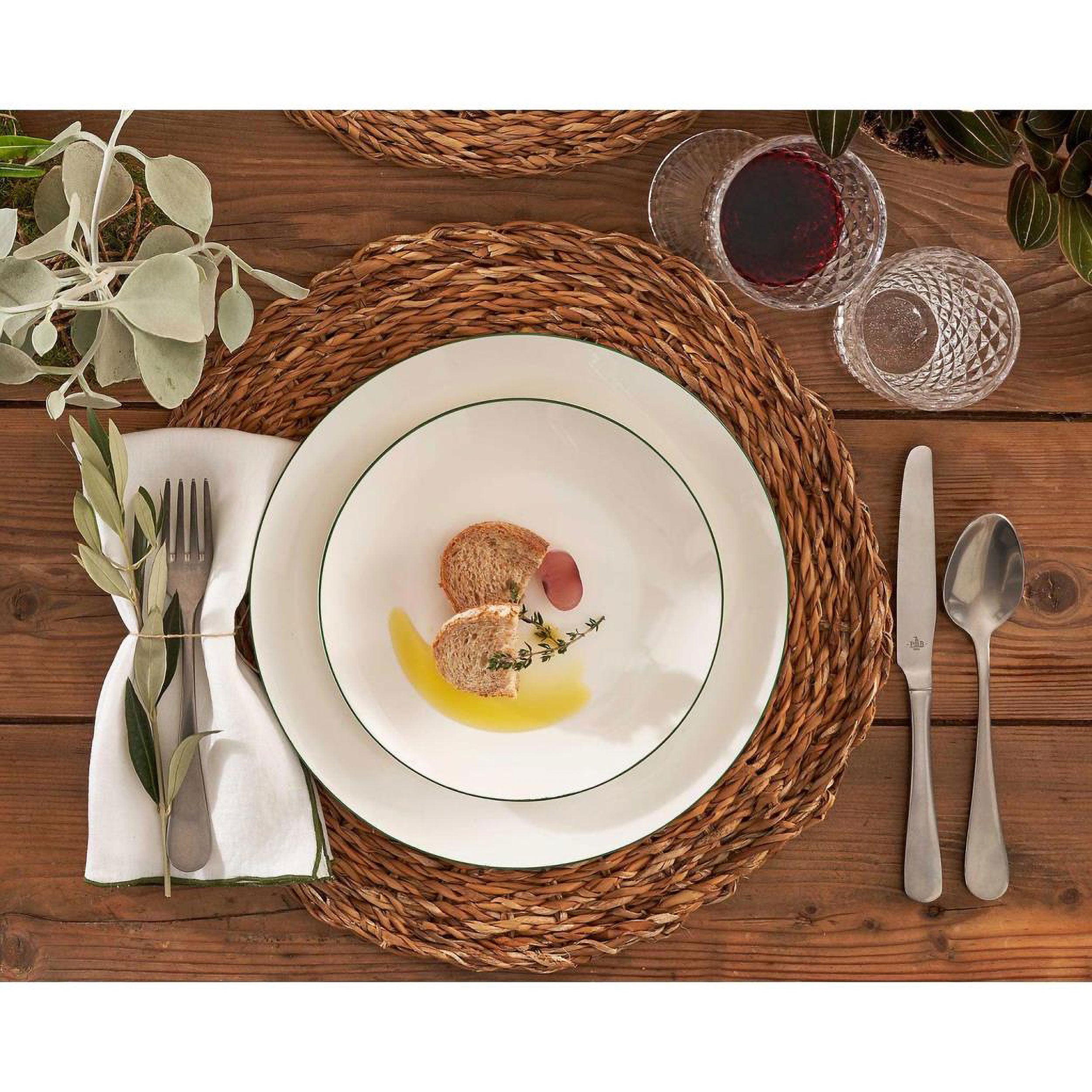Set da 6, Piatto Fondo, Dintorno - Porcellana, Ø 20 cm