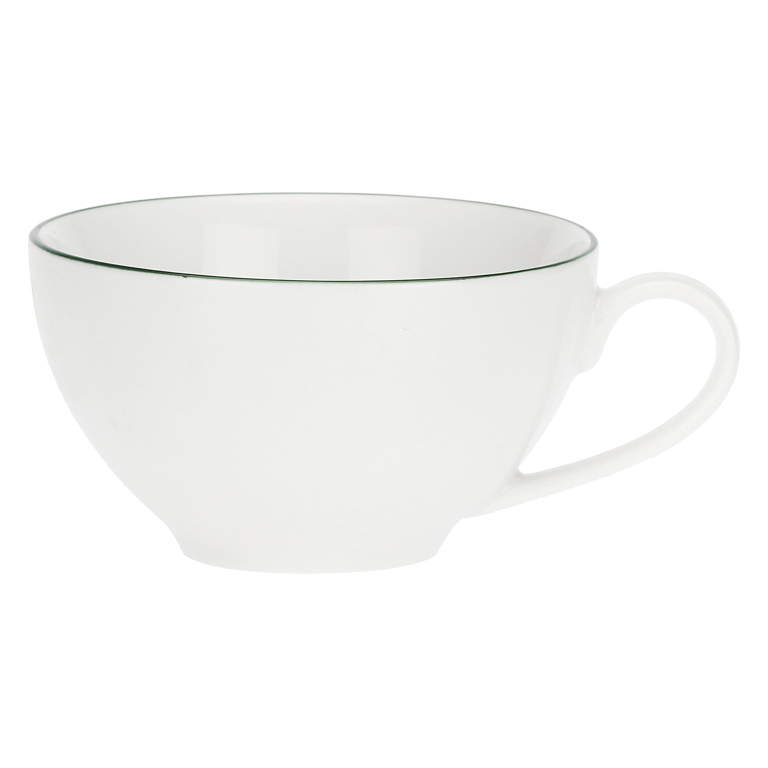 Set da 6, Tazza Te Con Piatto, Dintorno - Porcellana, 220cc