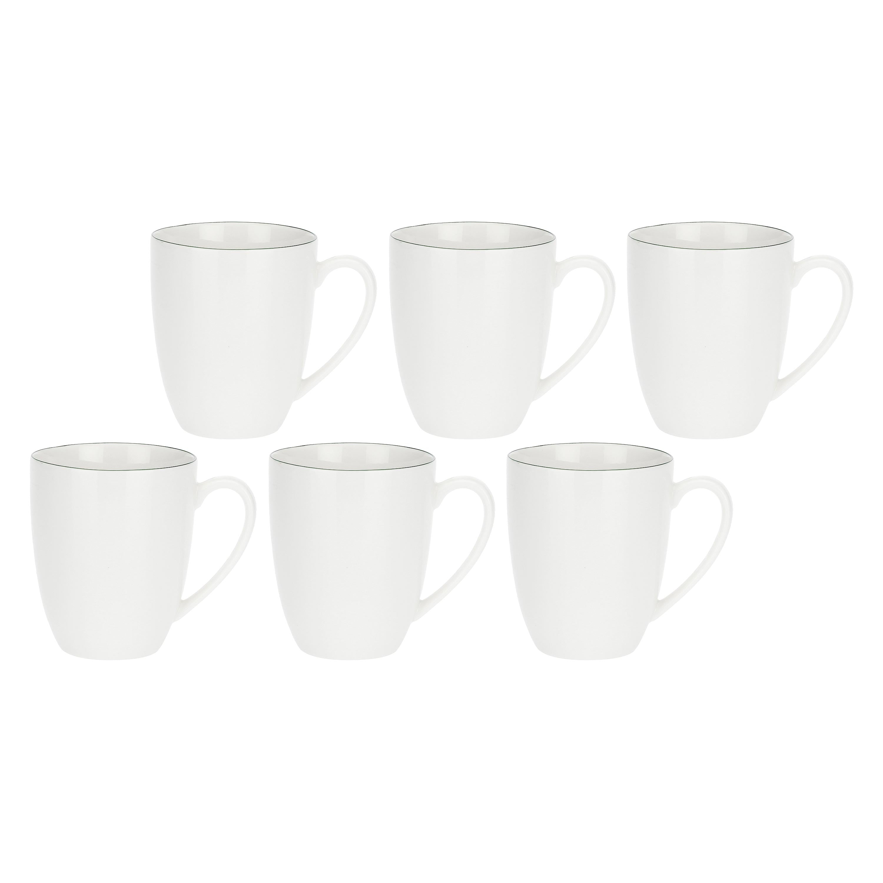 Set da 6, Mug, Dintorno - Porcellana, 450cc
