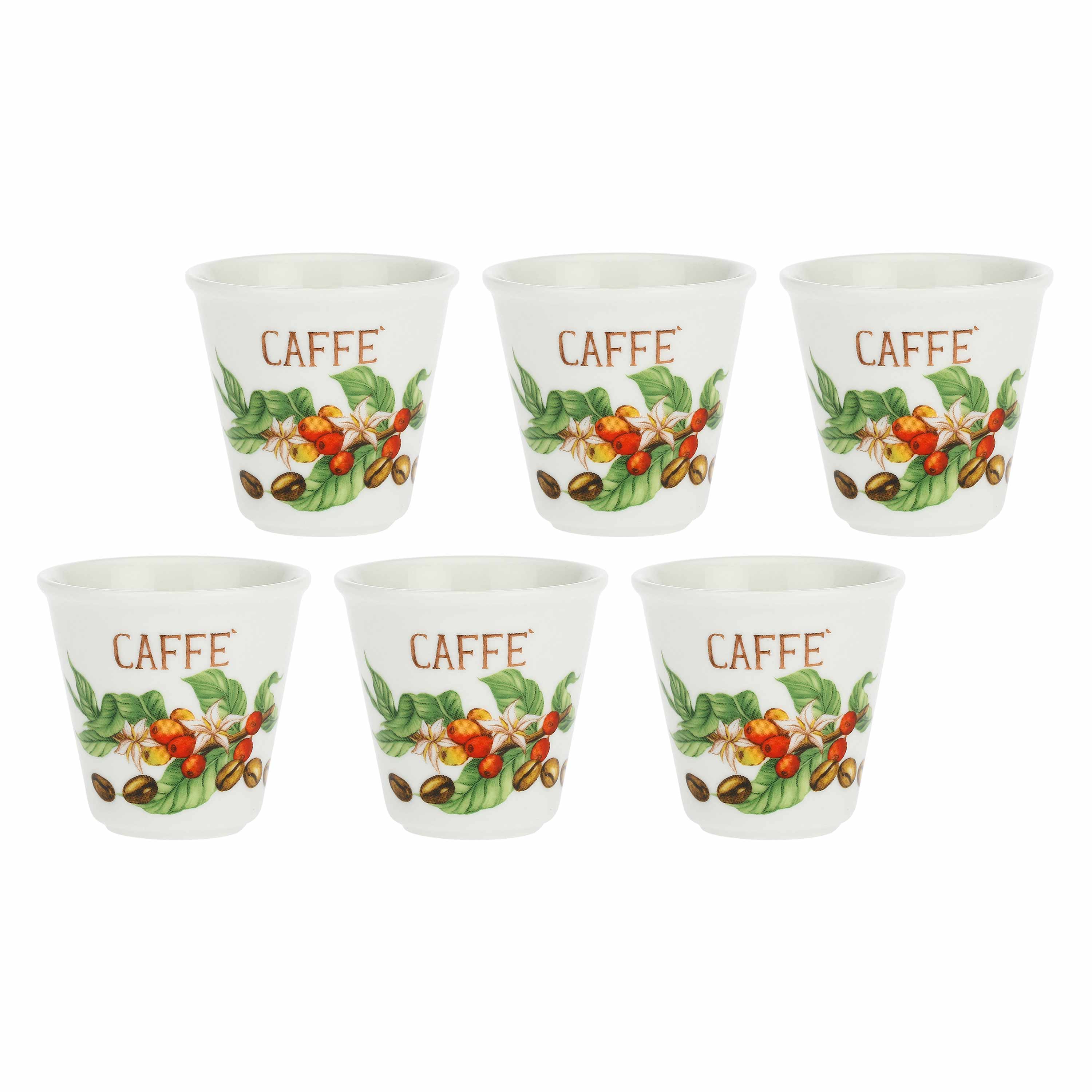 Set da 6, Bicchierino Caffè, Liquorelli - Porcellana, 75 cc