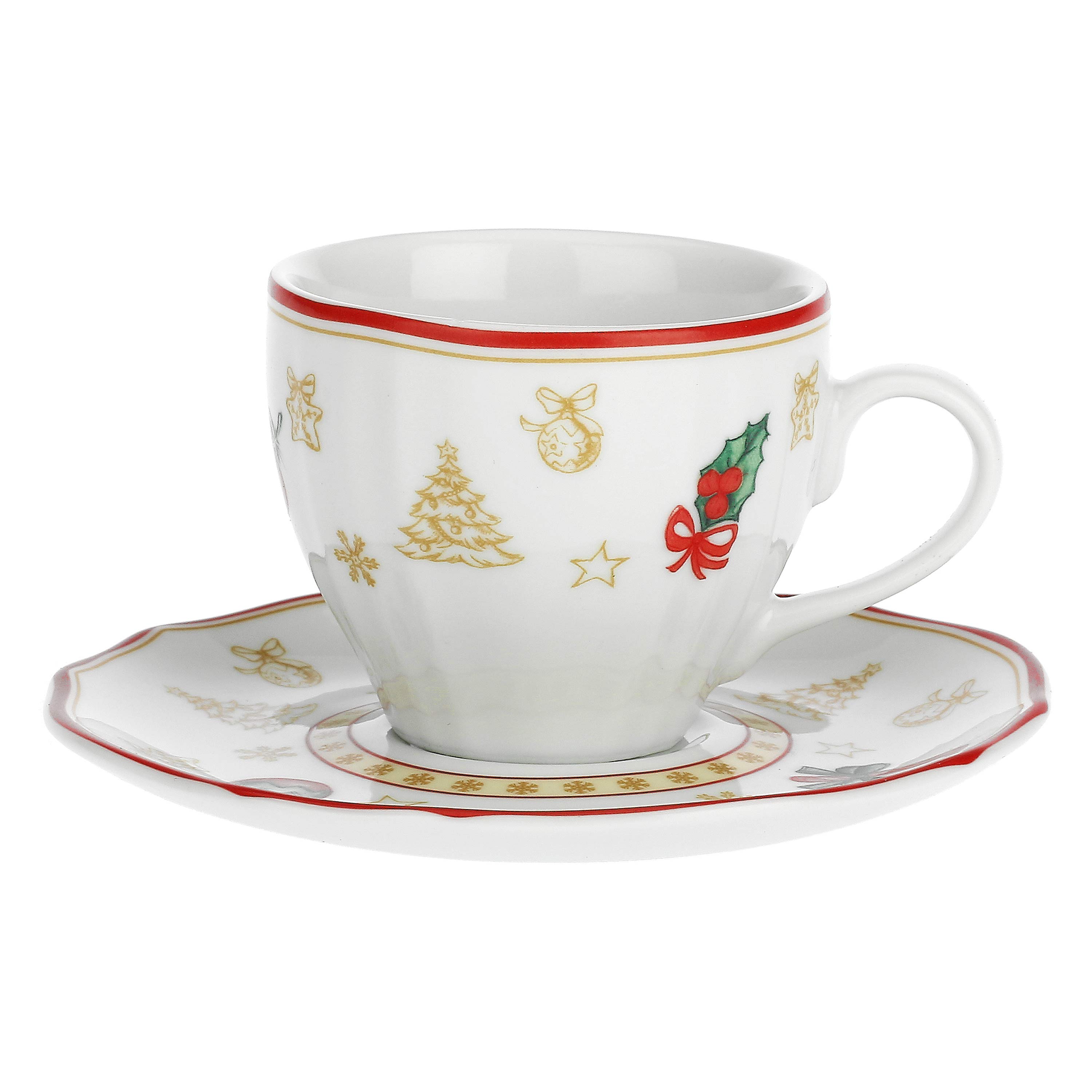 Tazza Caffè con piattino, Christmas Edition - Porcellana