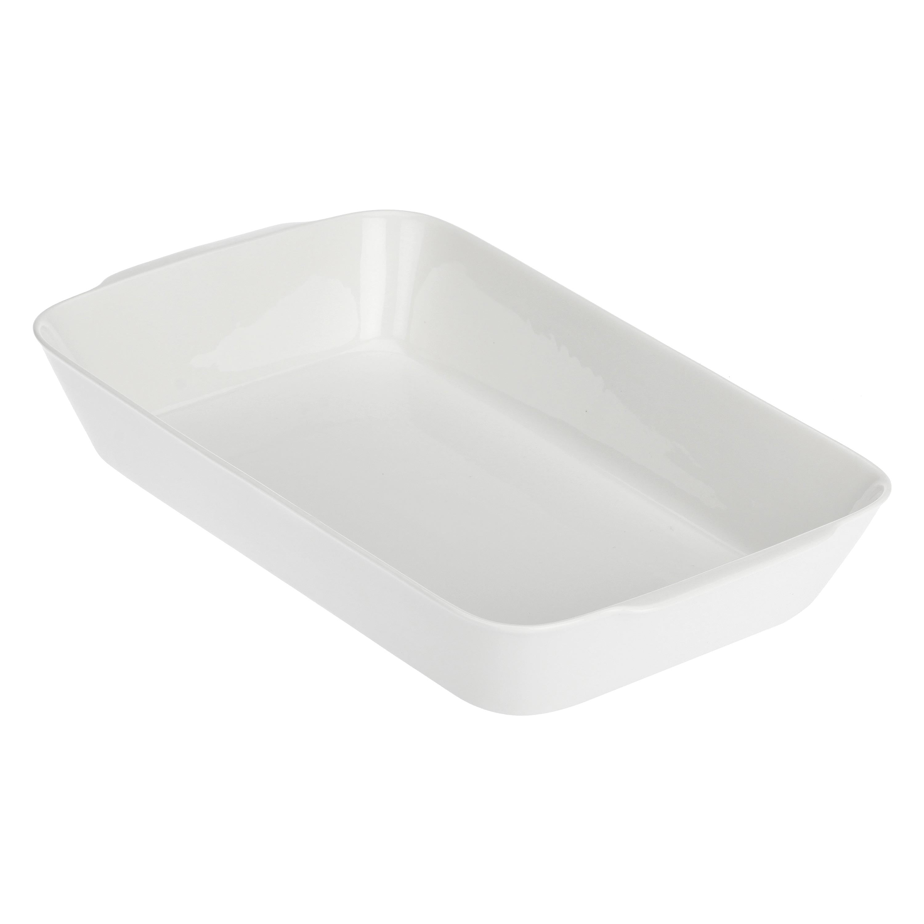 Set da 2, Teglia Rettangolare Stondata, Anghiari - Porcellana, 39x25 cm