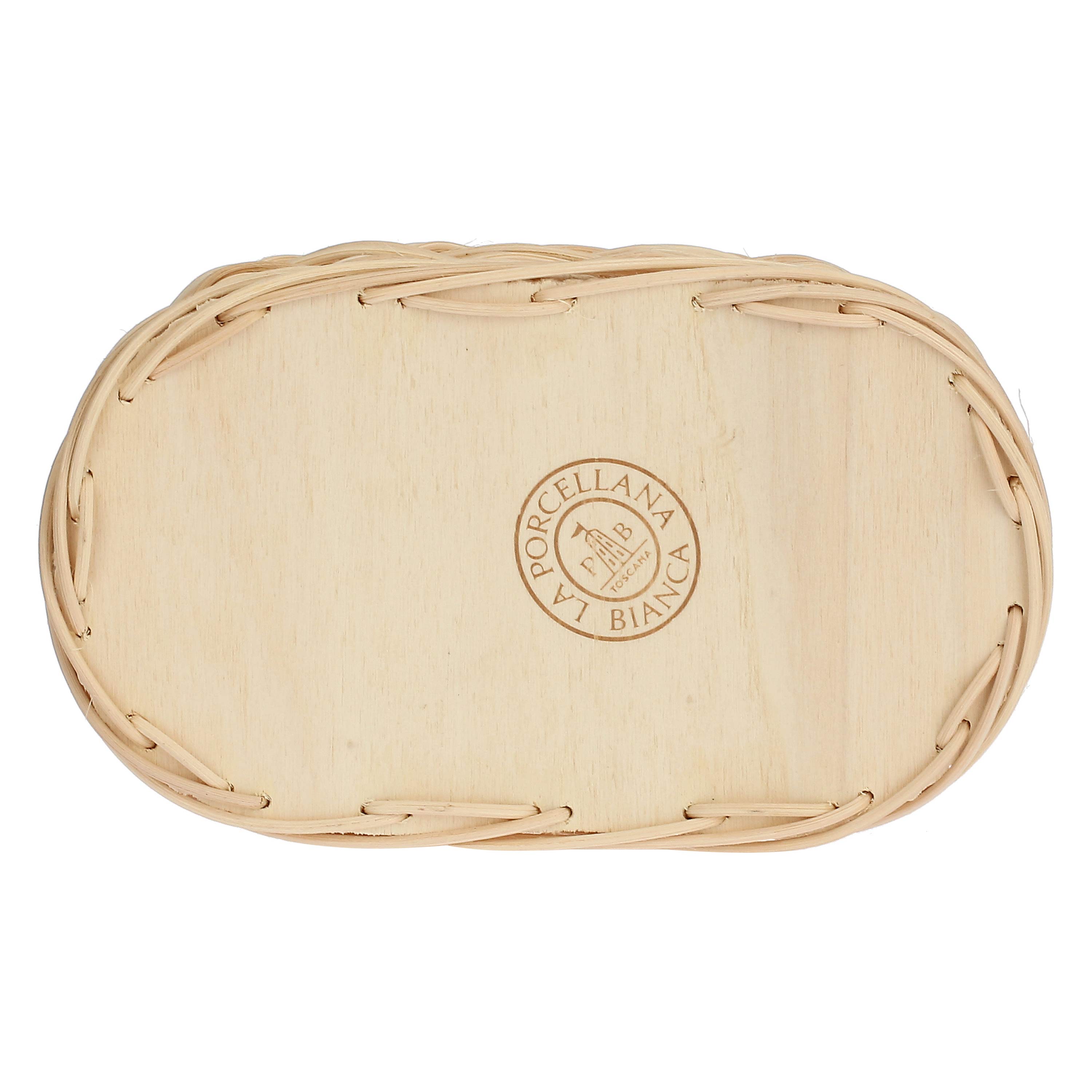 Midollino per due barattoli Versilia - Midollino, h5 cm
