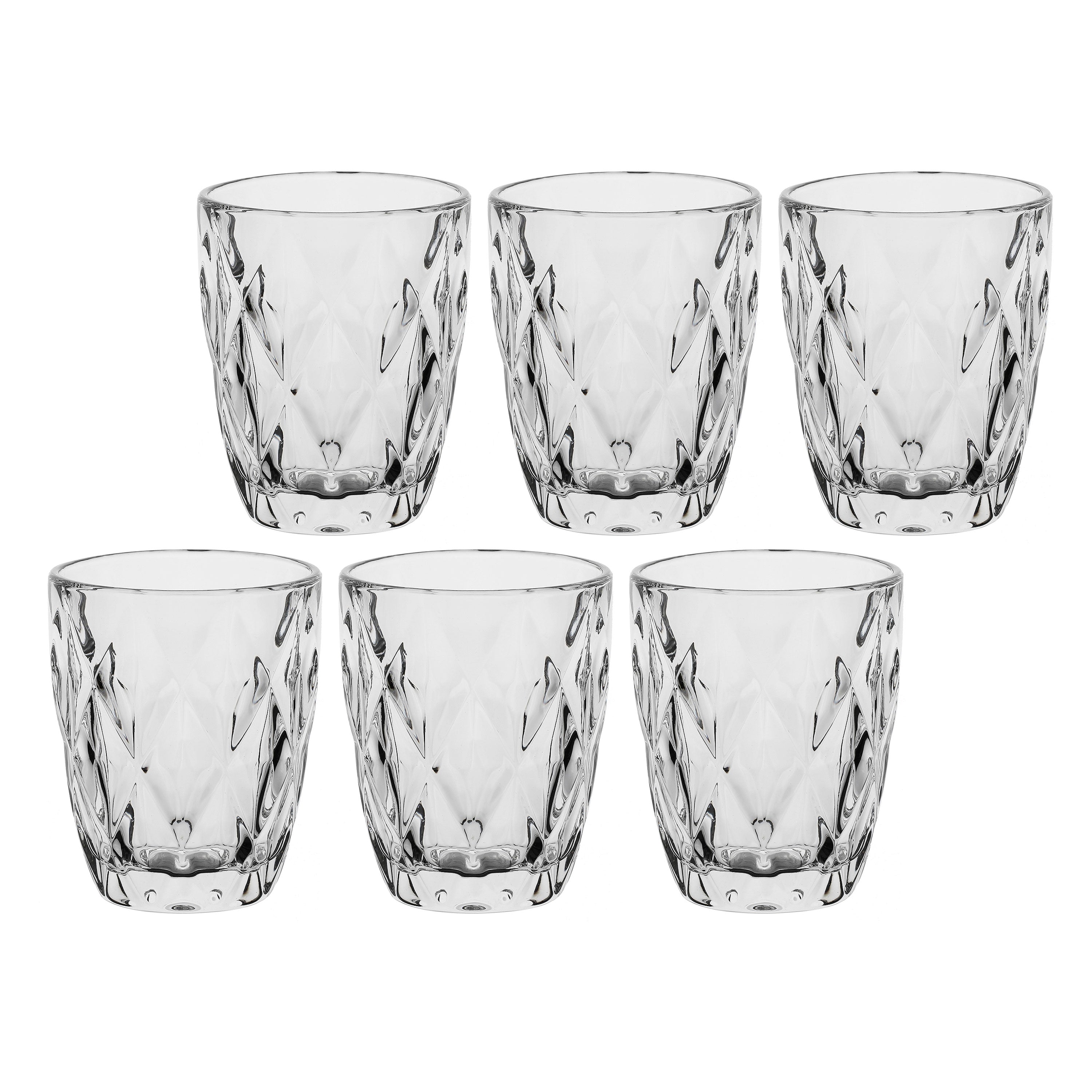 Set da 6, Bicchiere, Diamond - Vetro, 270 cc