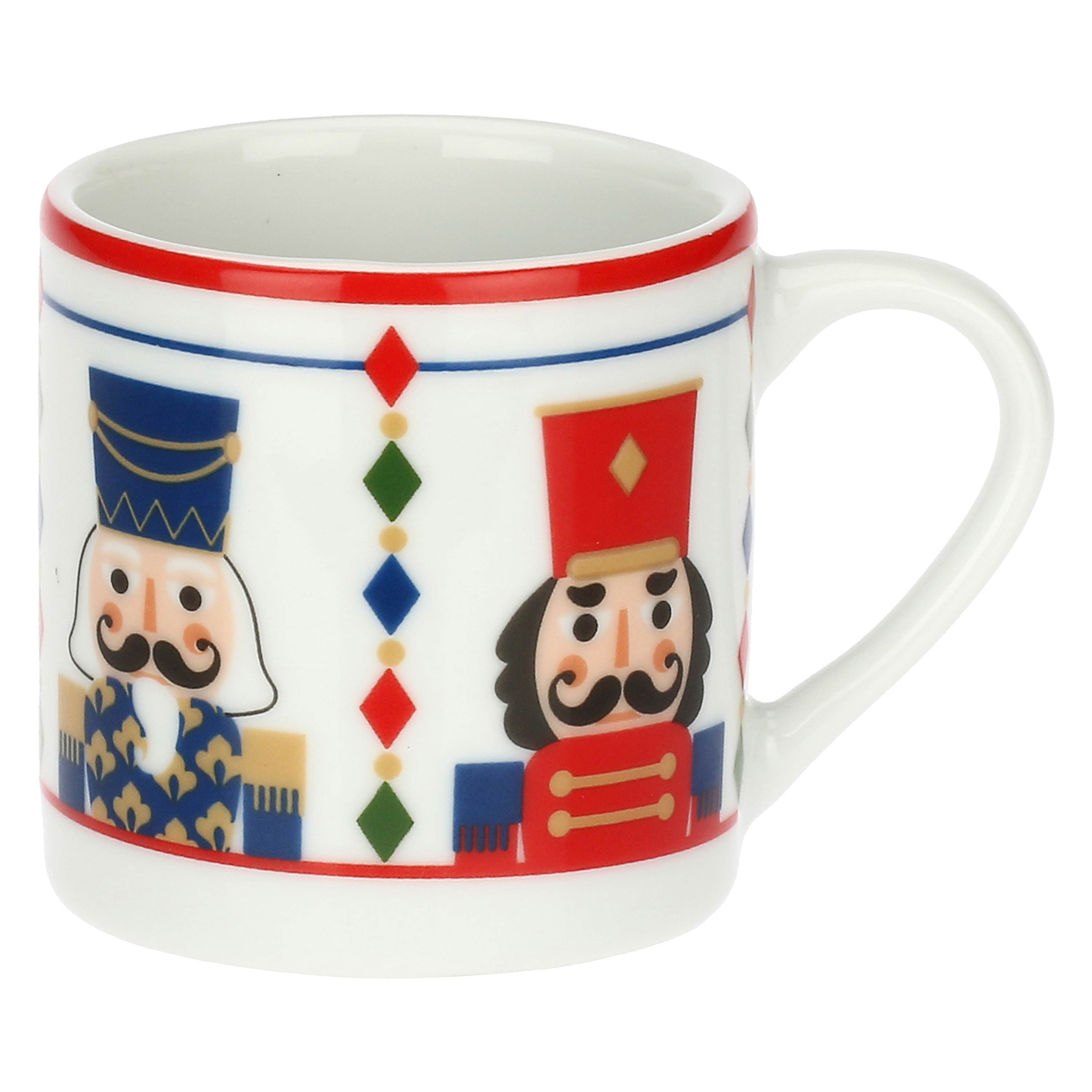 Set of 6, Espresso Cup and Saucer, The Christmas Band - Porcelain