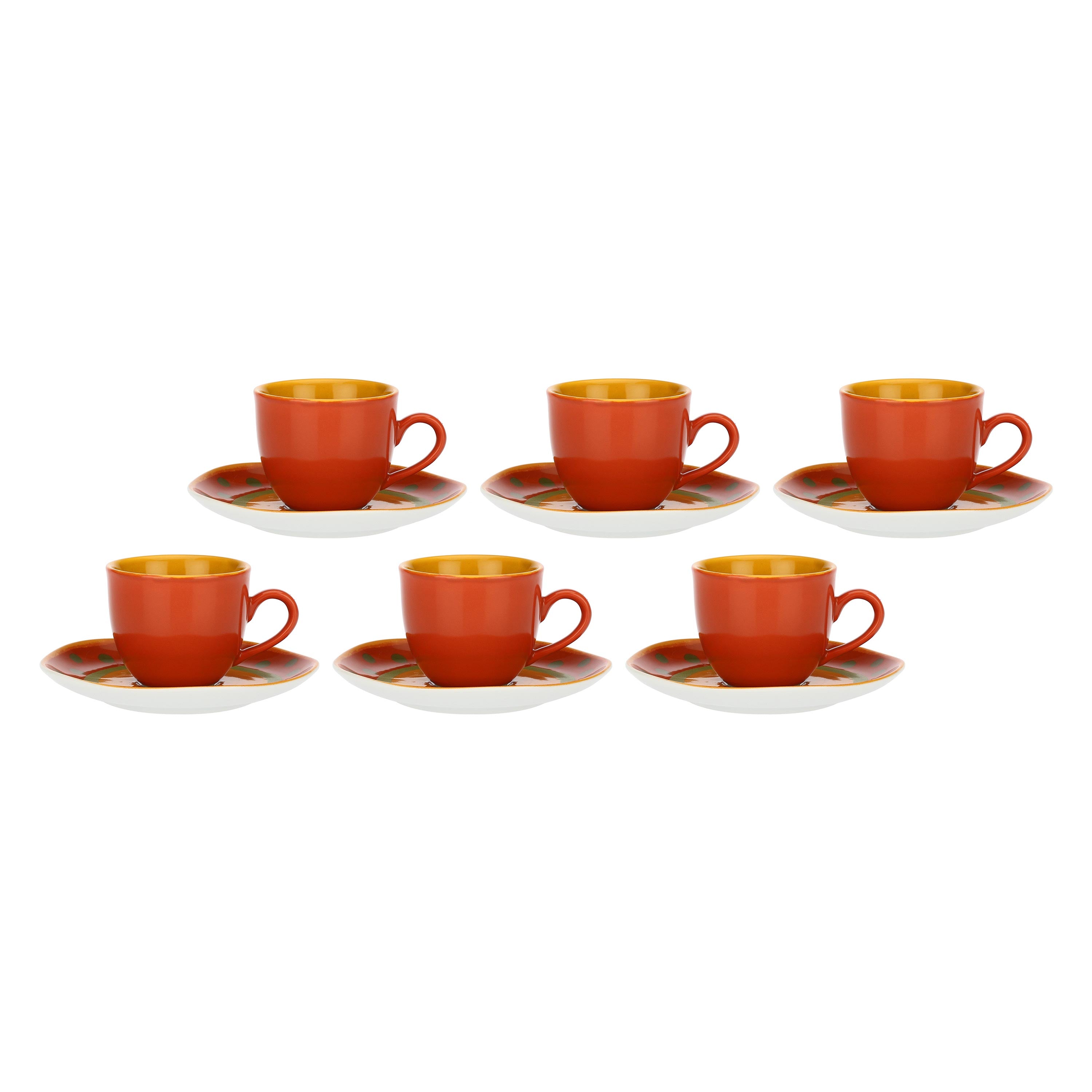 Set da 6, Tazza Caffe con piattino, Cottage - Porcellana
