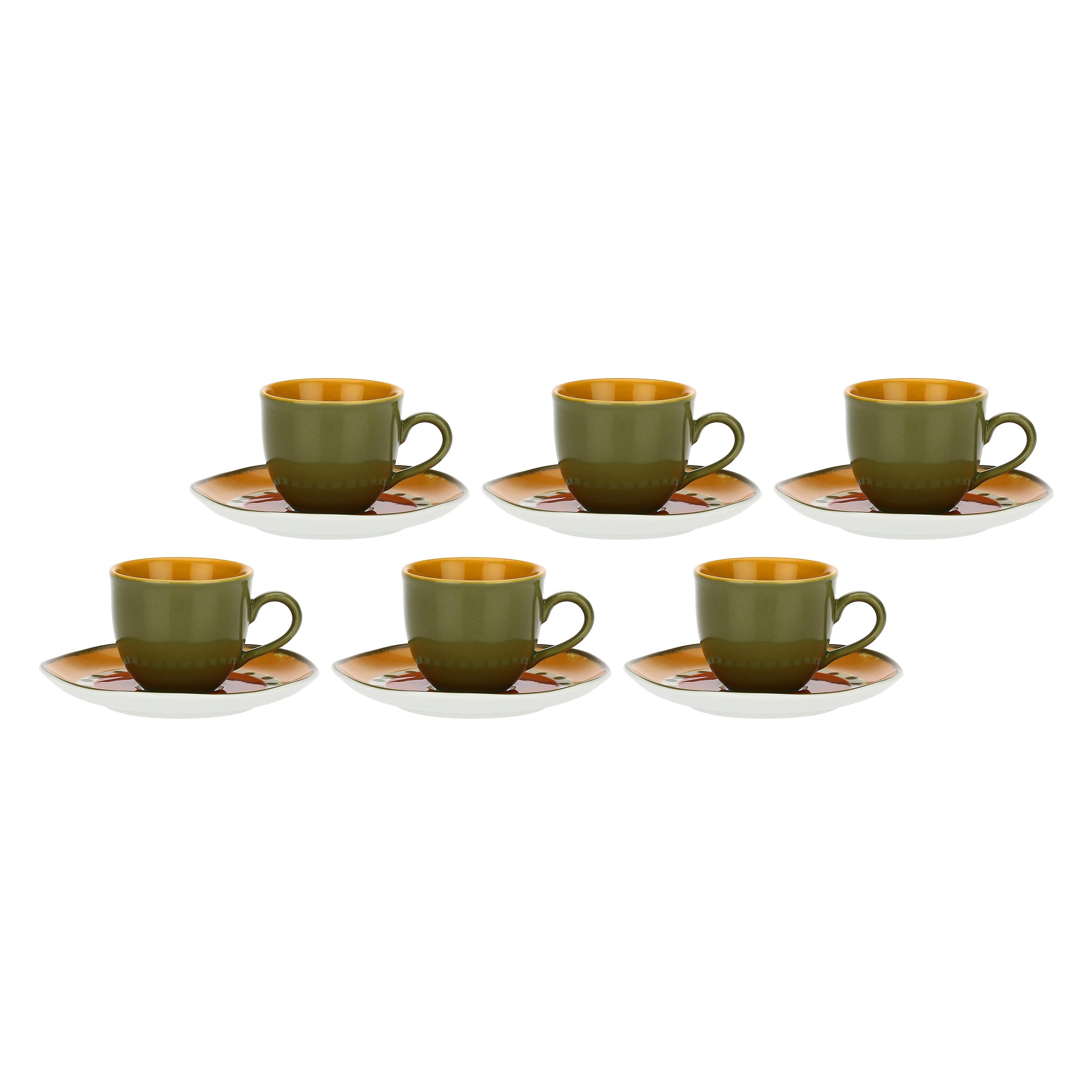Set da 6, Tazza Caffe con piattino, Cottage - Porcellana