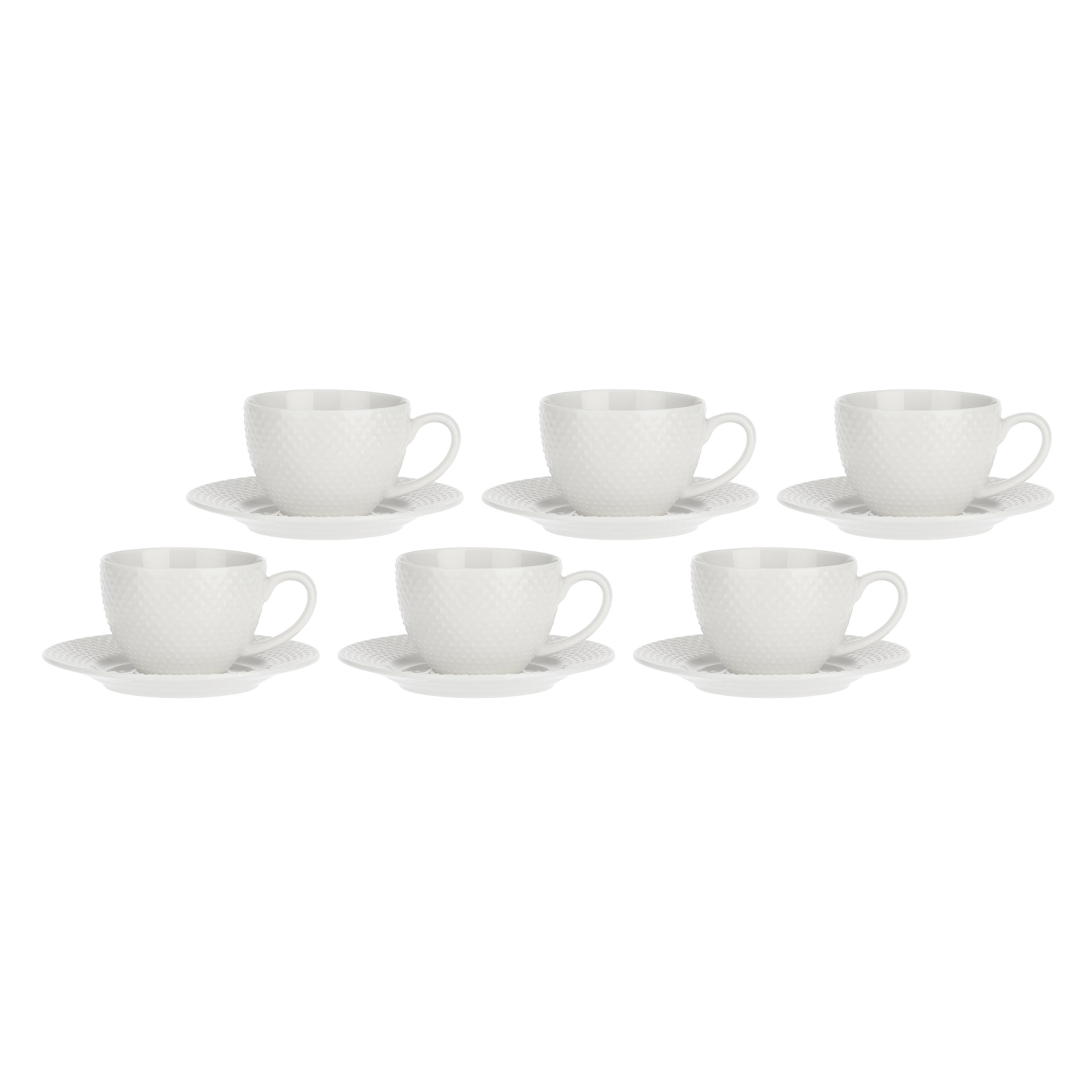 Set da 6, Tazza Espresso con piattino, Richiamo - Porcellana, 125 cc