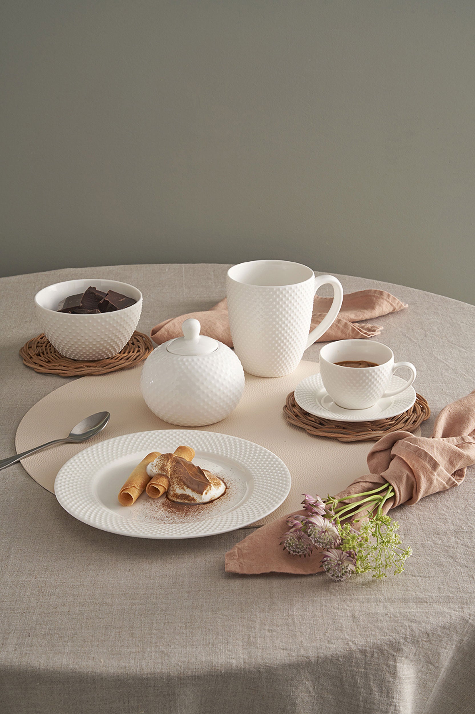 Set da 6, Tazza Espresso con piattino, Richiamo - Porcellana, 125 cc