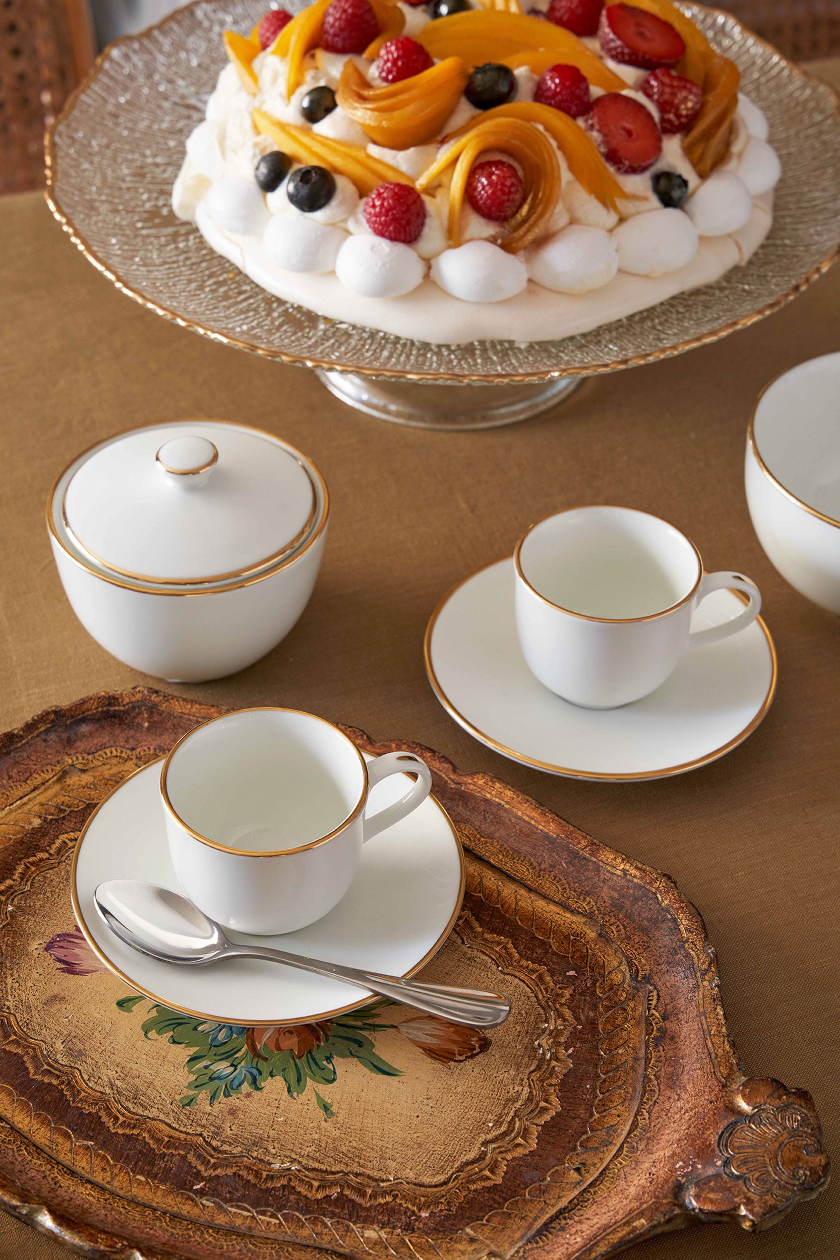 Set da 6, Tazzina Caffe con piattino, Maesta' - Porcellana, 90 ml