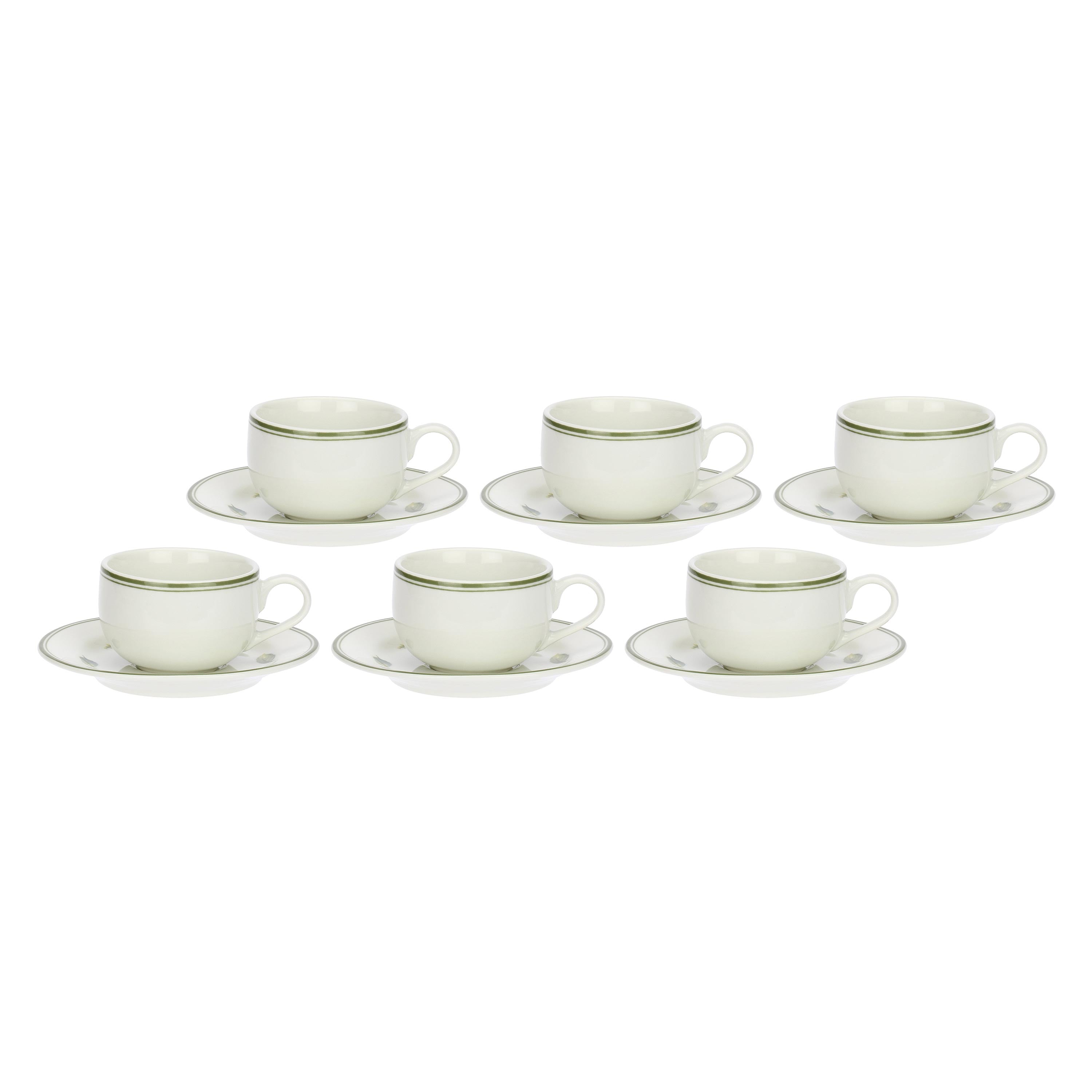 Set da 6, Tazza Caffe con piattino, Coltivia - Porcellana, 90 ml