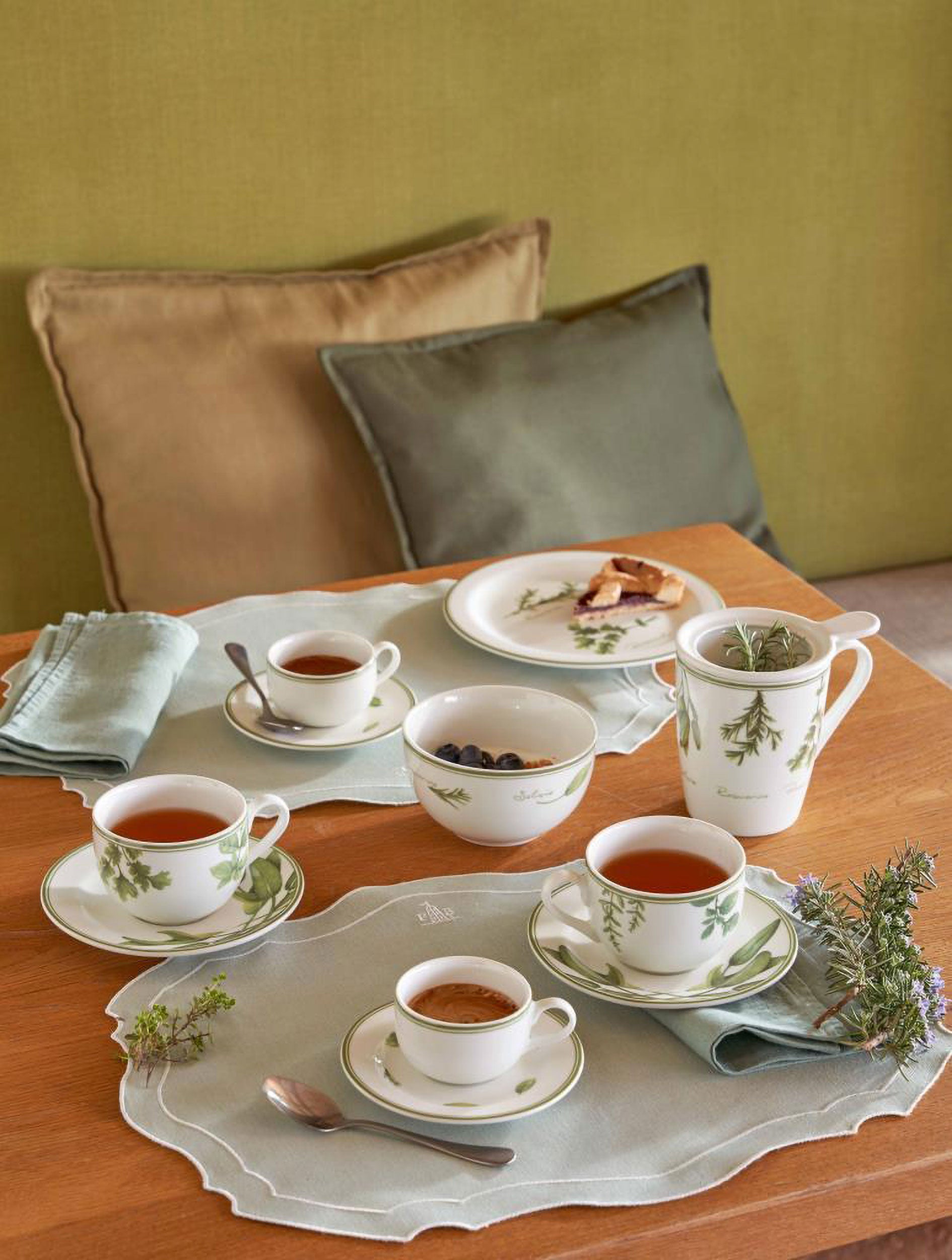 Set da 6, Tazza Caffe con piattino, Coltivia - Porcellana, 90 ml