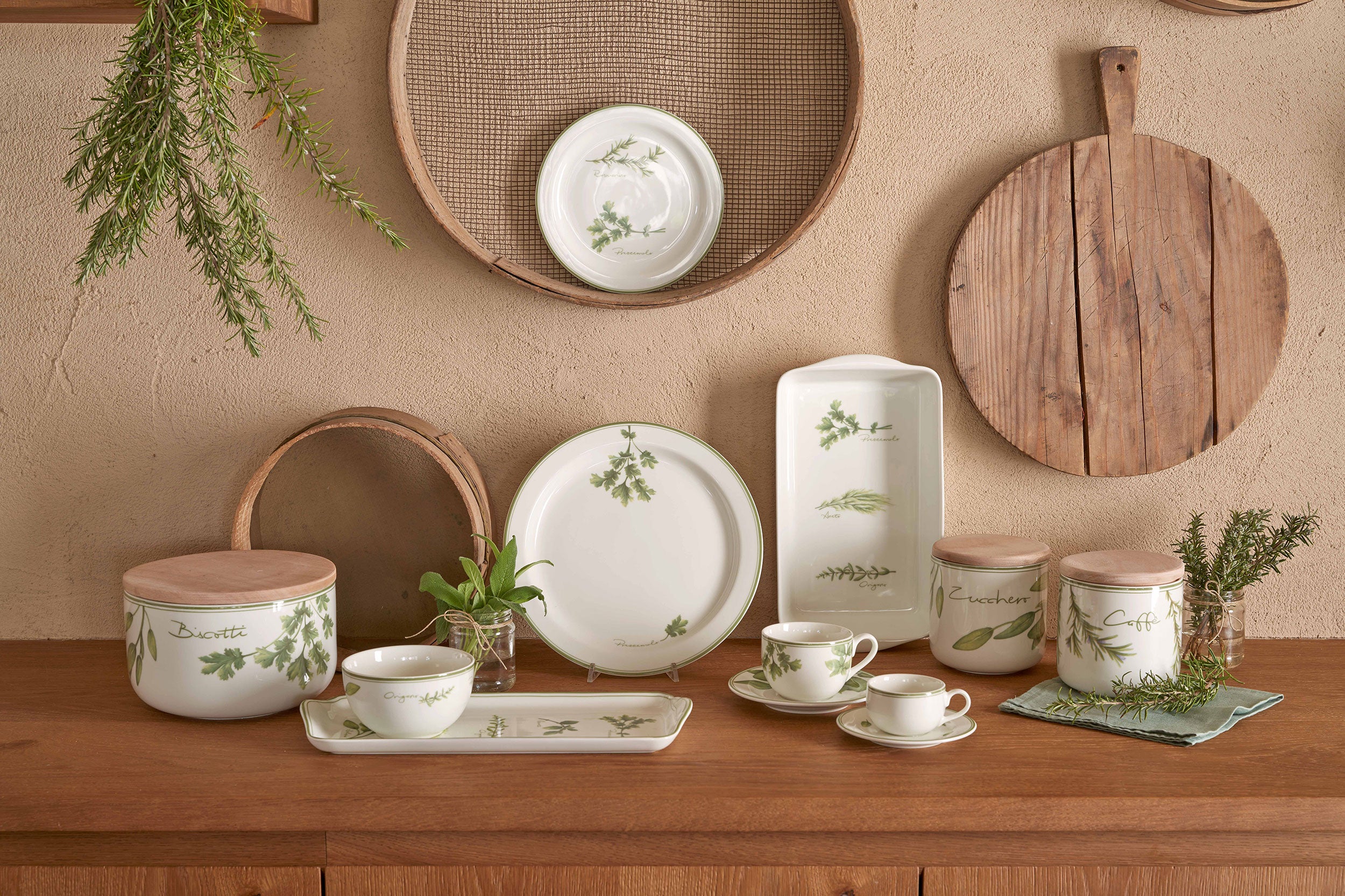 Set da 6, Tazza Caffe con piattino, Coltivia - Porcellana, 90 ml