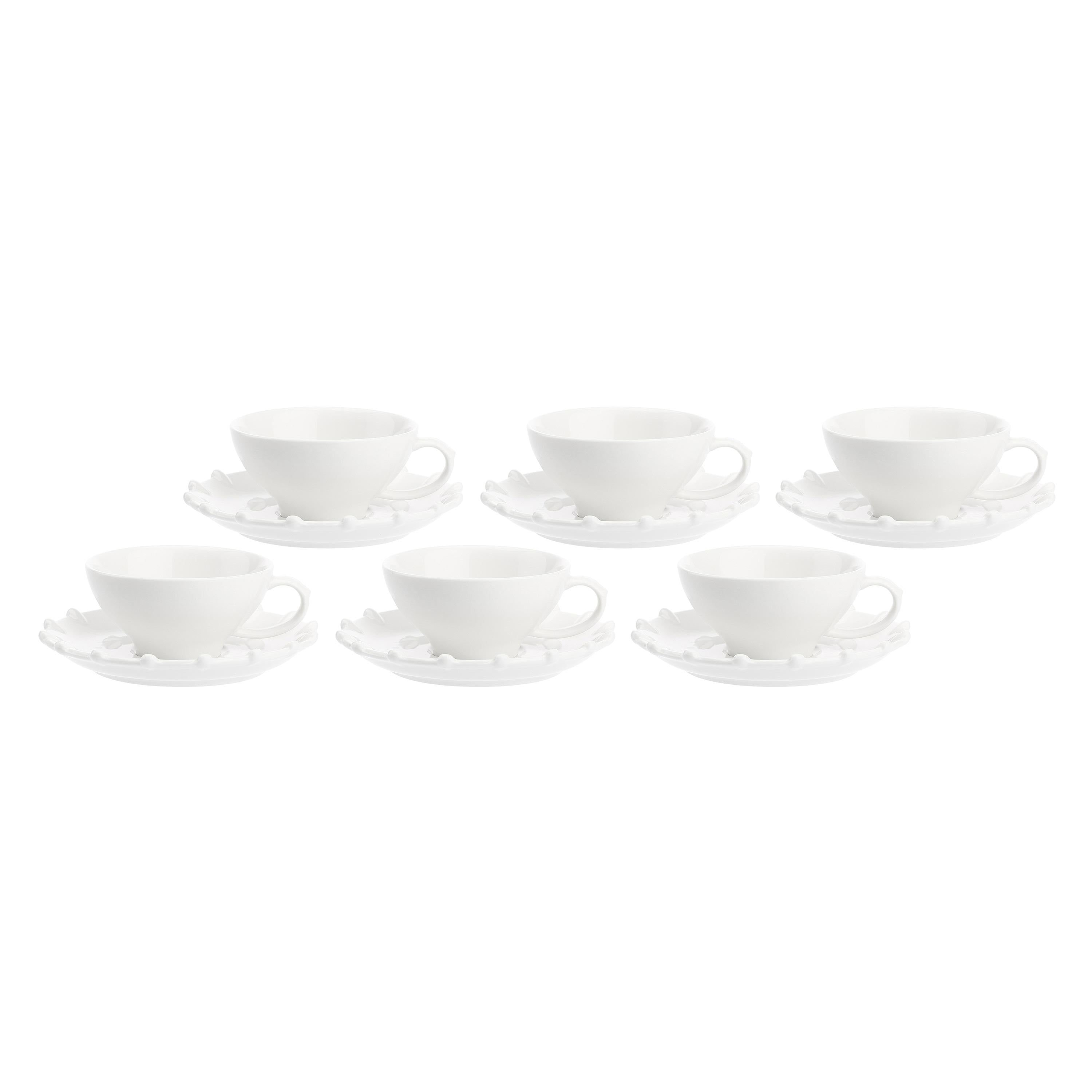 Set da 6, Tazza Caffe con piattino, Romeo - Porcellana, 90 ml
