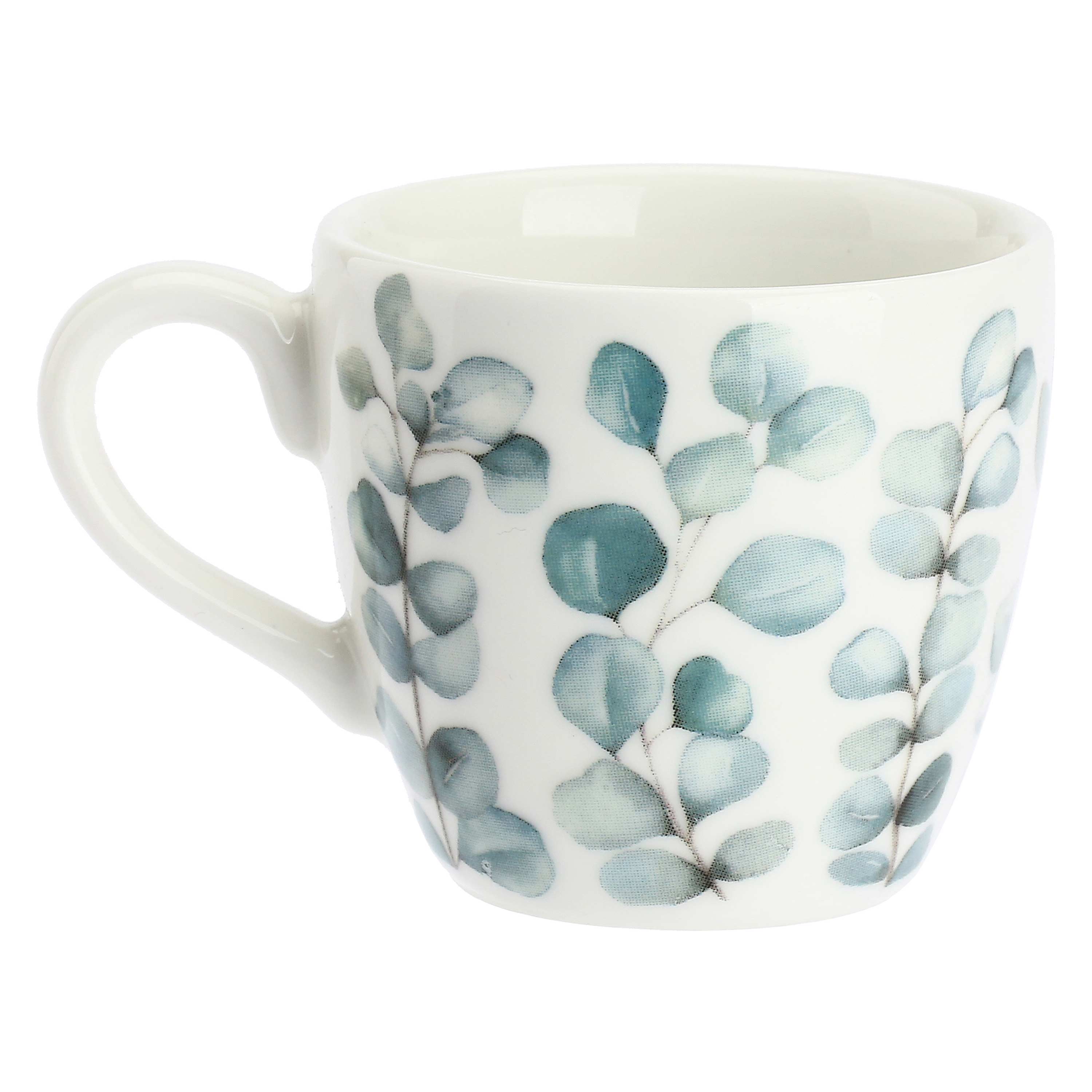 Set da 6, Tazza Caffe con piattino rilievo, Sempreverde - Porcellana, 90 ml