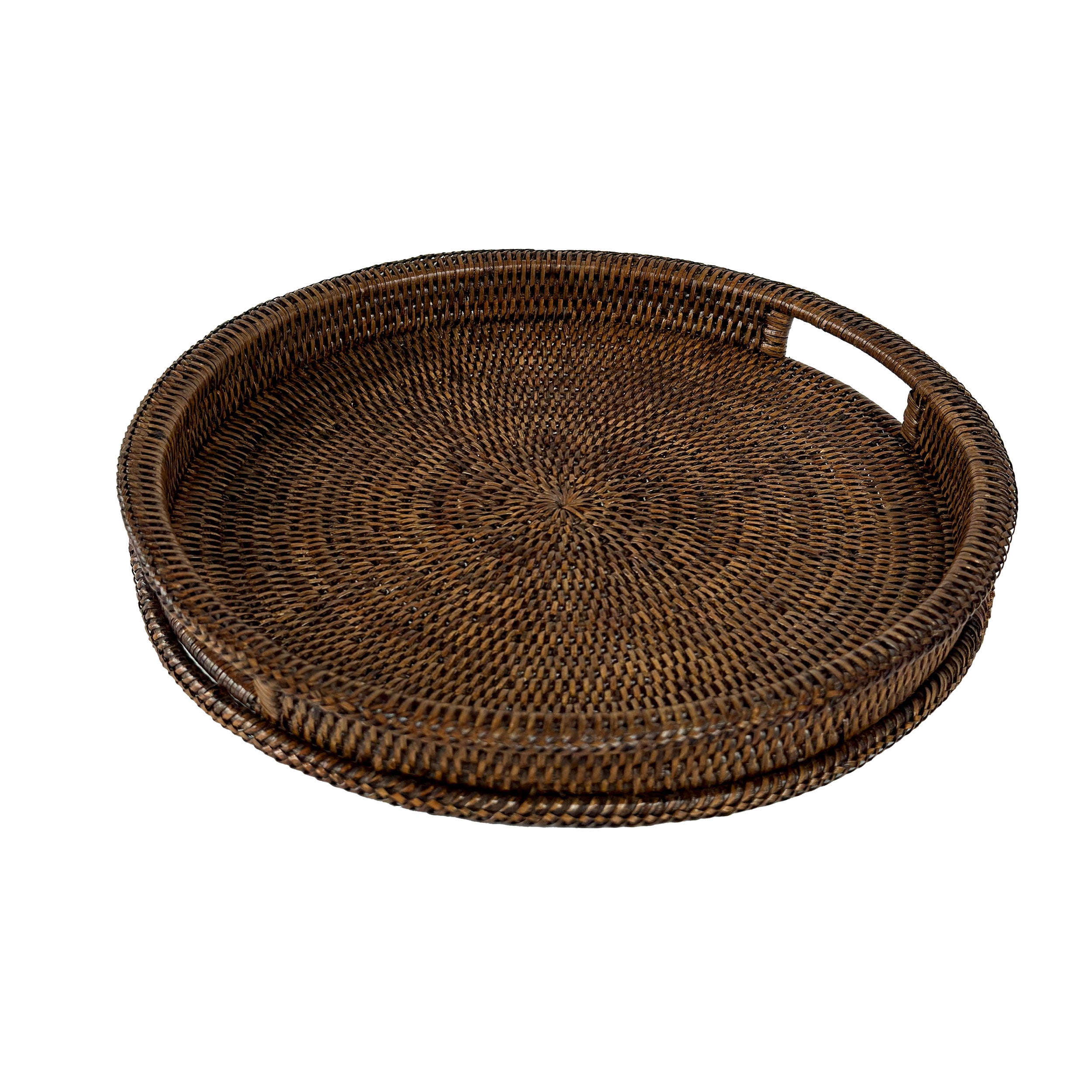 Vassoio Rotondo Marrone, Botanio - Rattan, ⌀ 40 cm