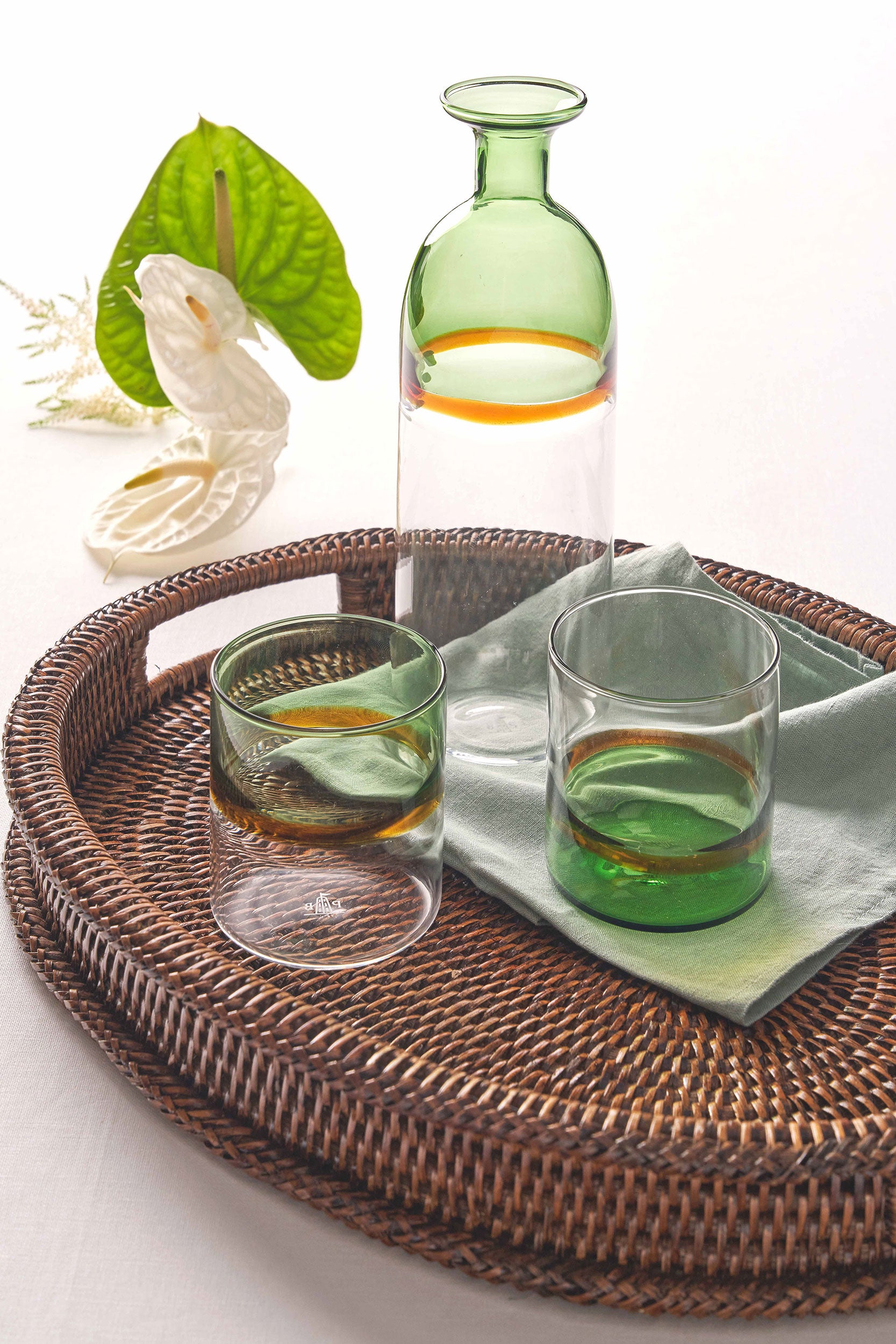 Set da 6, Tumbler Verde Basso, Aria - Vetro Borosilicato, 350 ml