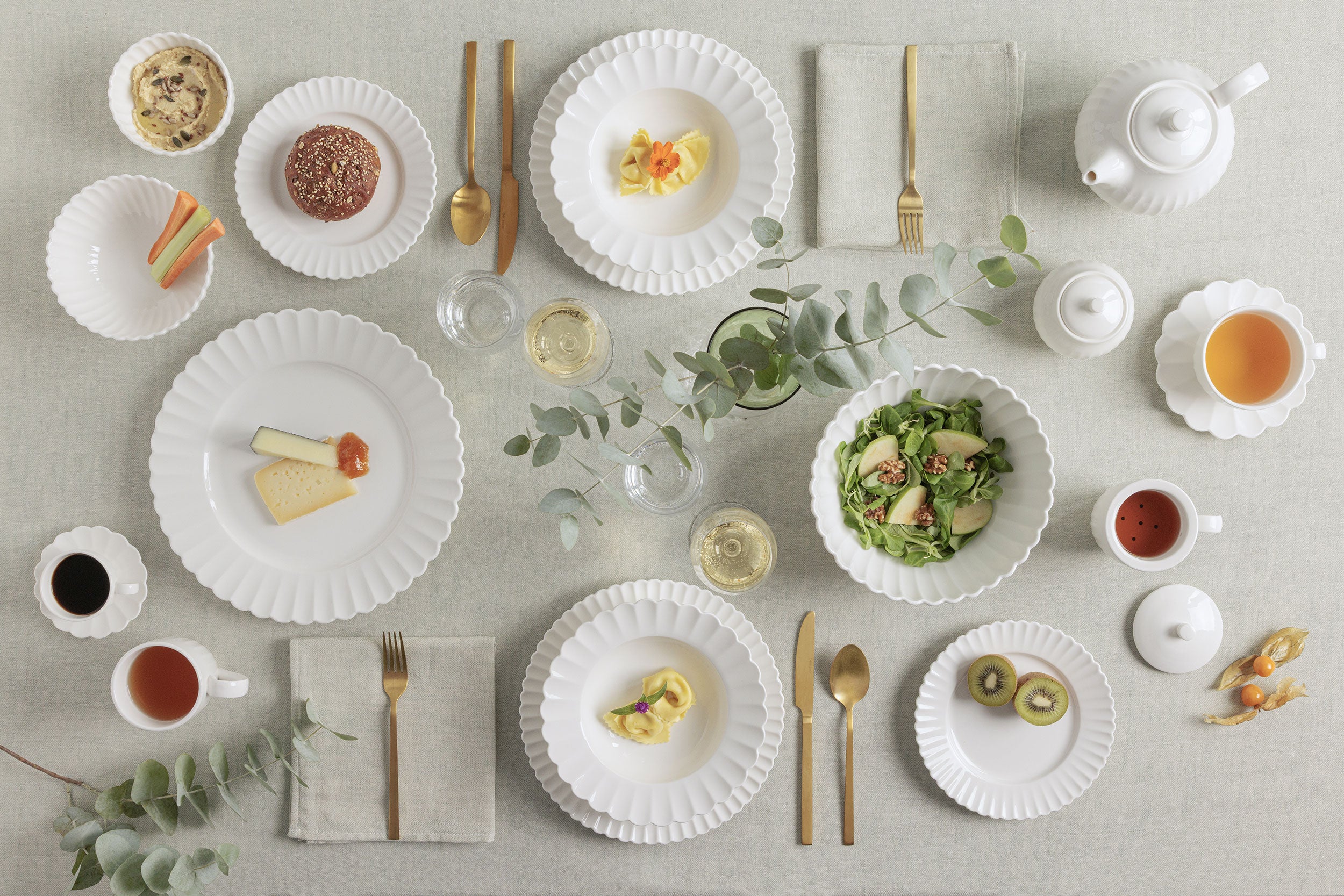 Set da 6 - Bellavista Piatto Piano - Porcellana,Ø 26 cm