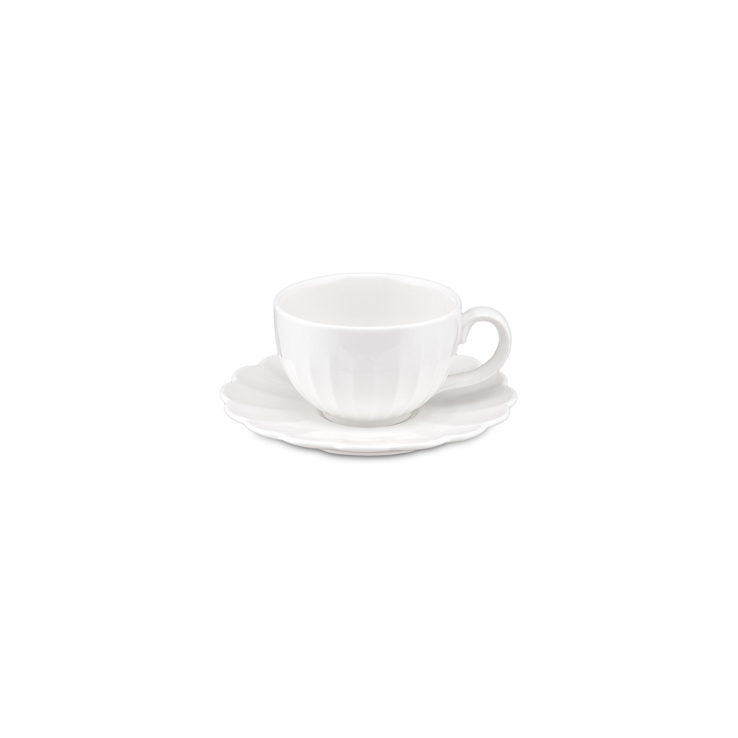 Set da 6 - Bellavista Tazza Caffè con piattino - Porcellana,90 ml