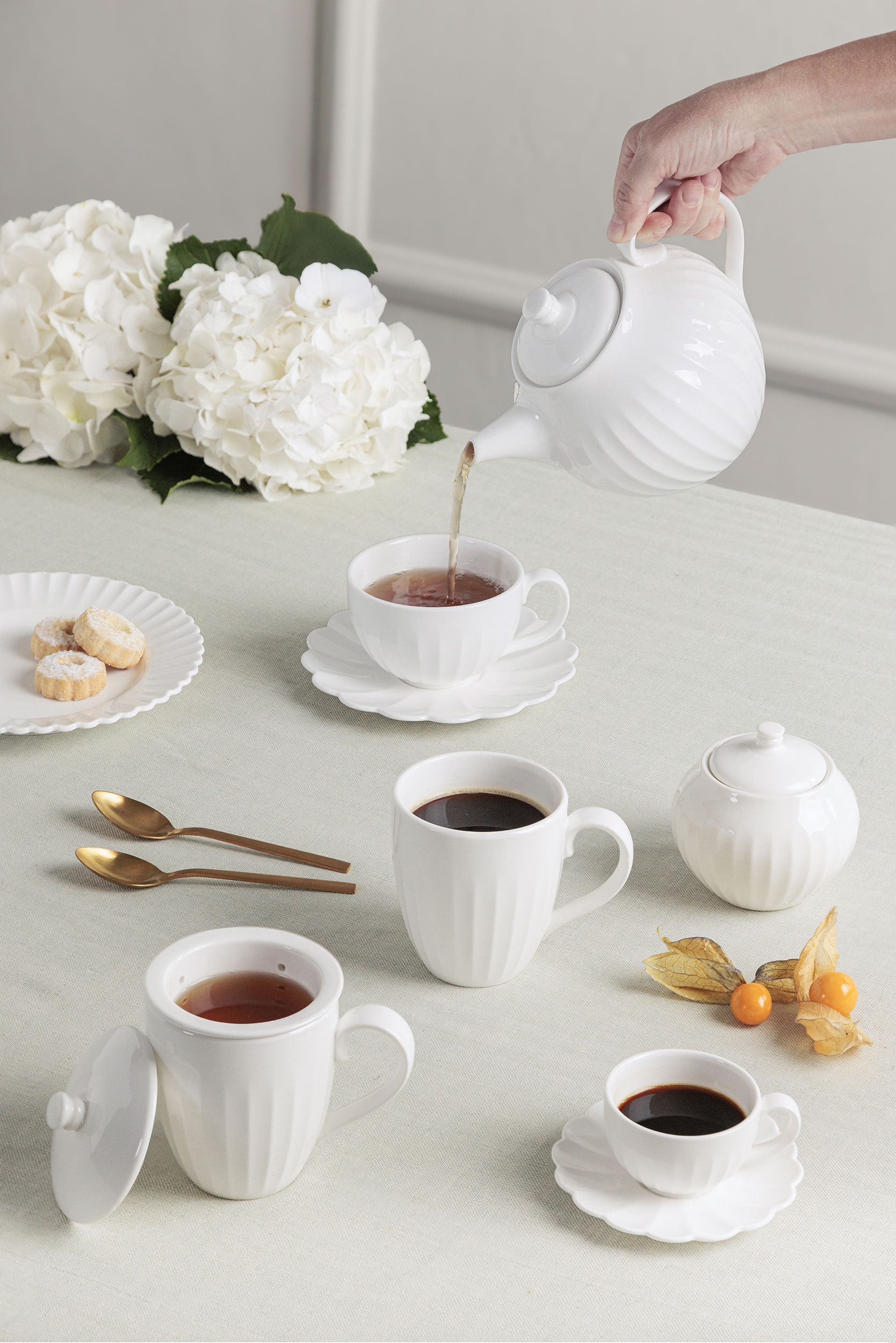 Set da 6 - Bellavista Tazza Caffè con piattino - Porcellana,90 ml