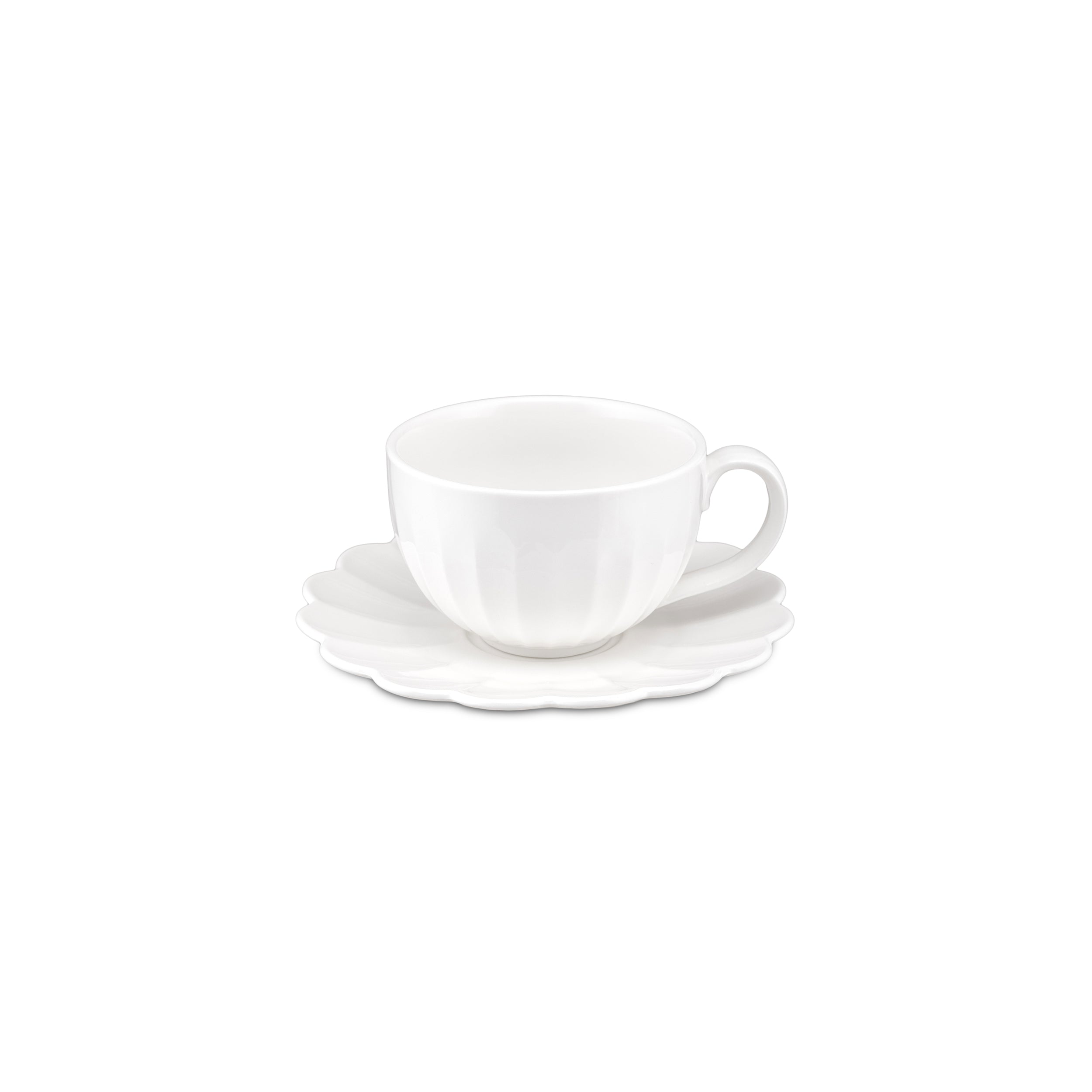 Set da 6 - Bellavista Tazza Colazione con piattino - Porcellana,250 ml