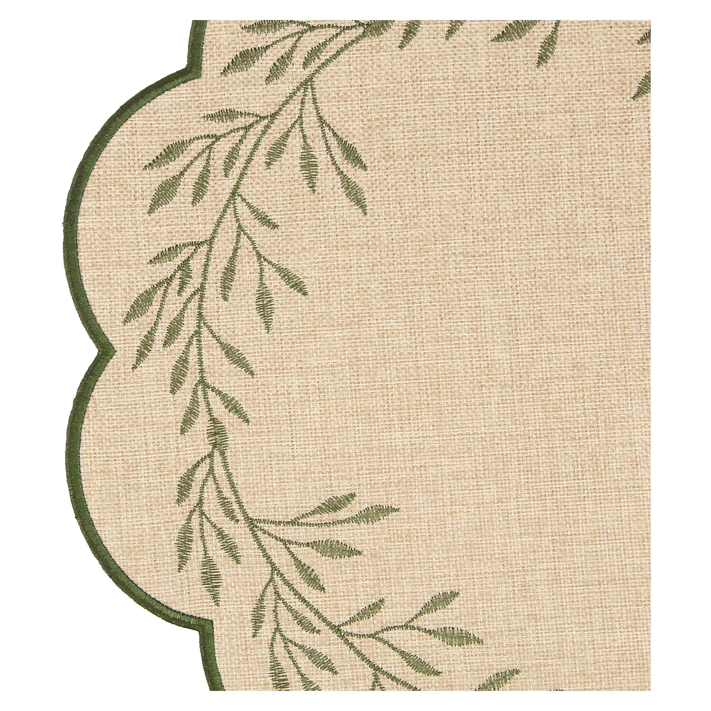 Set da 6 - Botanio Sottopiatto Foglie - Tessuto,Ø40  Cm