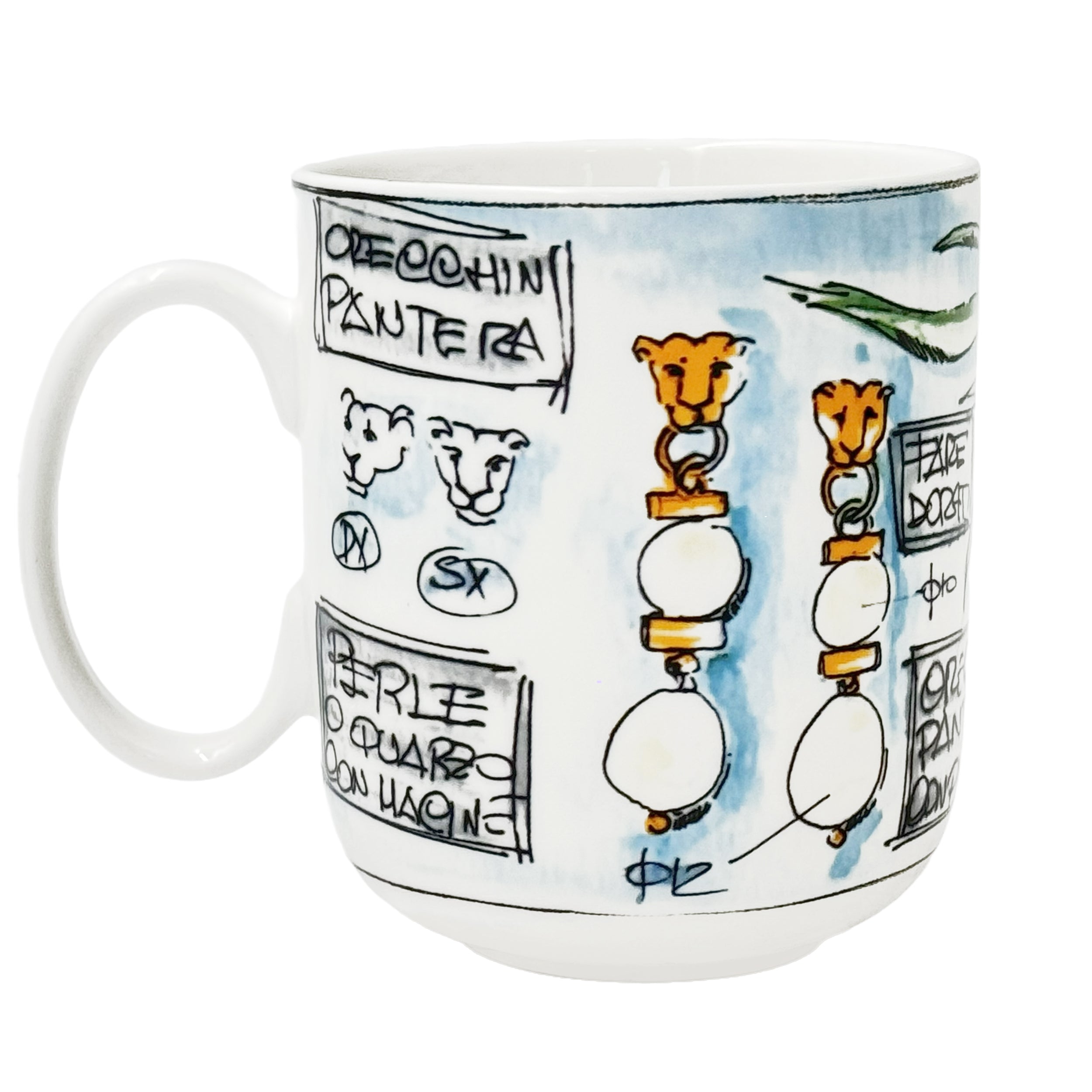 Raspini Eden Mug Pantera - Porcellana, 400 ml