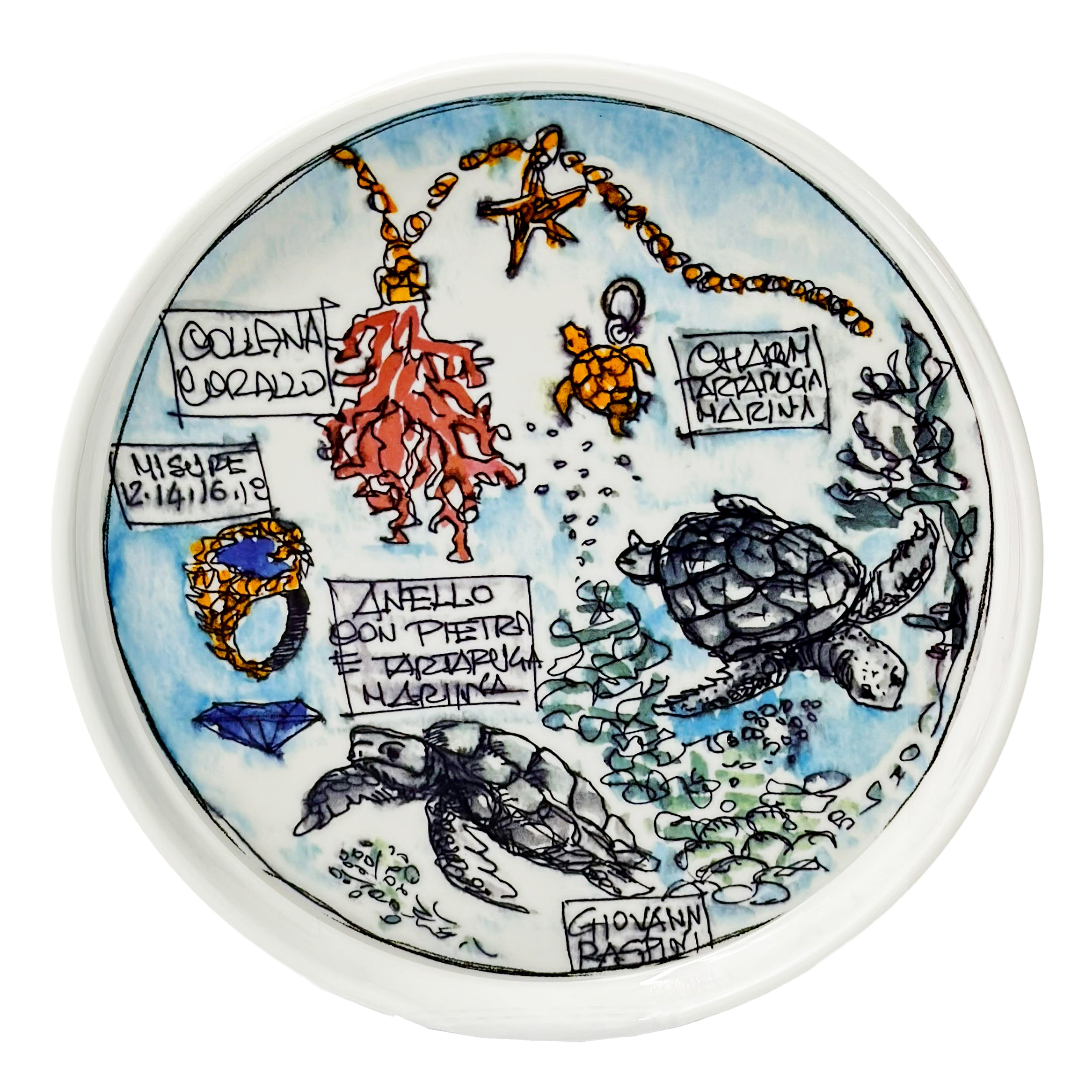 Raspini Eden Svuotatasche / Piattino Tartaruga - Porcellana,21  Cm