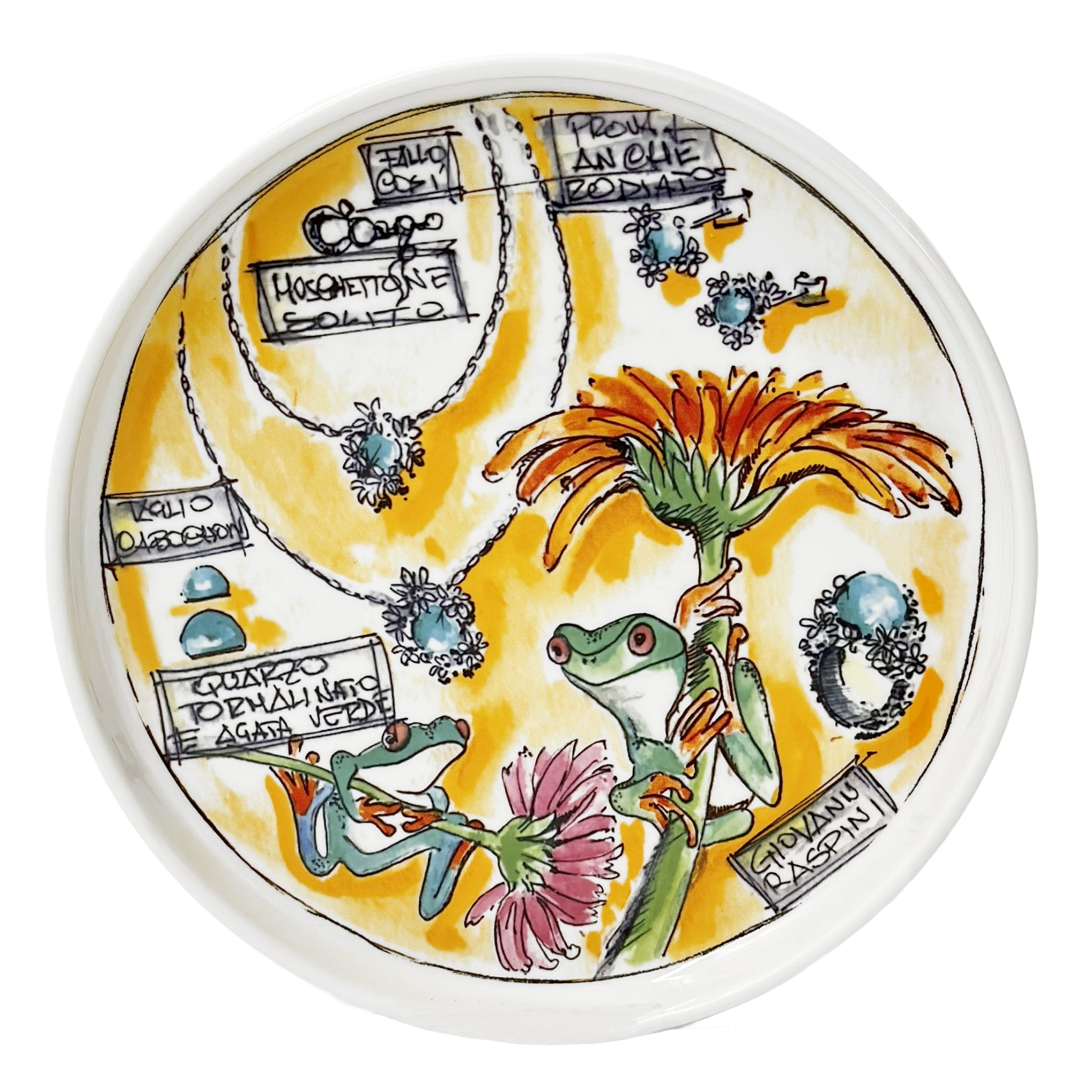 Raspini Eden Svuotatasche / Piattino Rana - Porcellana,21  Cm