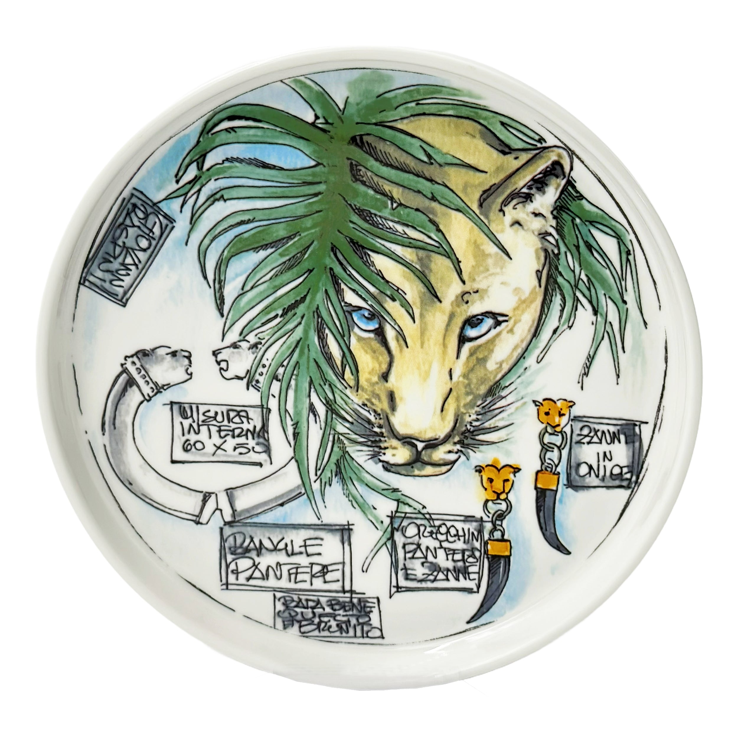 Raspini Eden Svuotatasche / Piattino Pantera - Porcellana,21  Cm