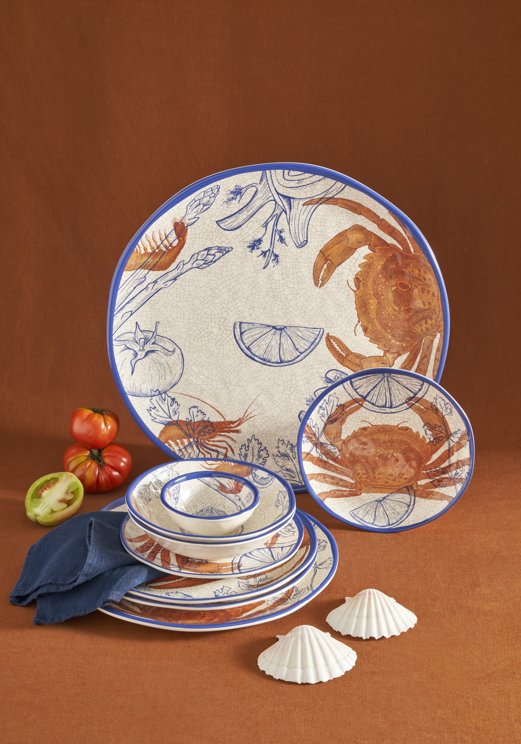 Vassoio Rotondo, Ocean Life - Melamina, 42 cm