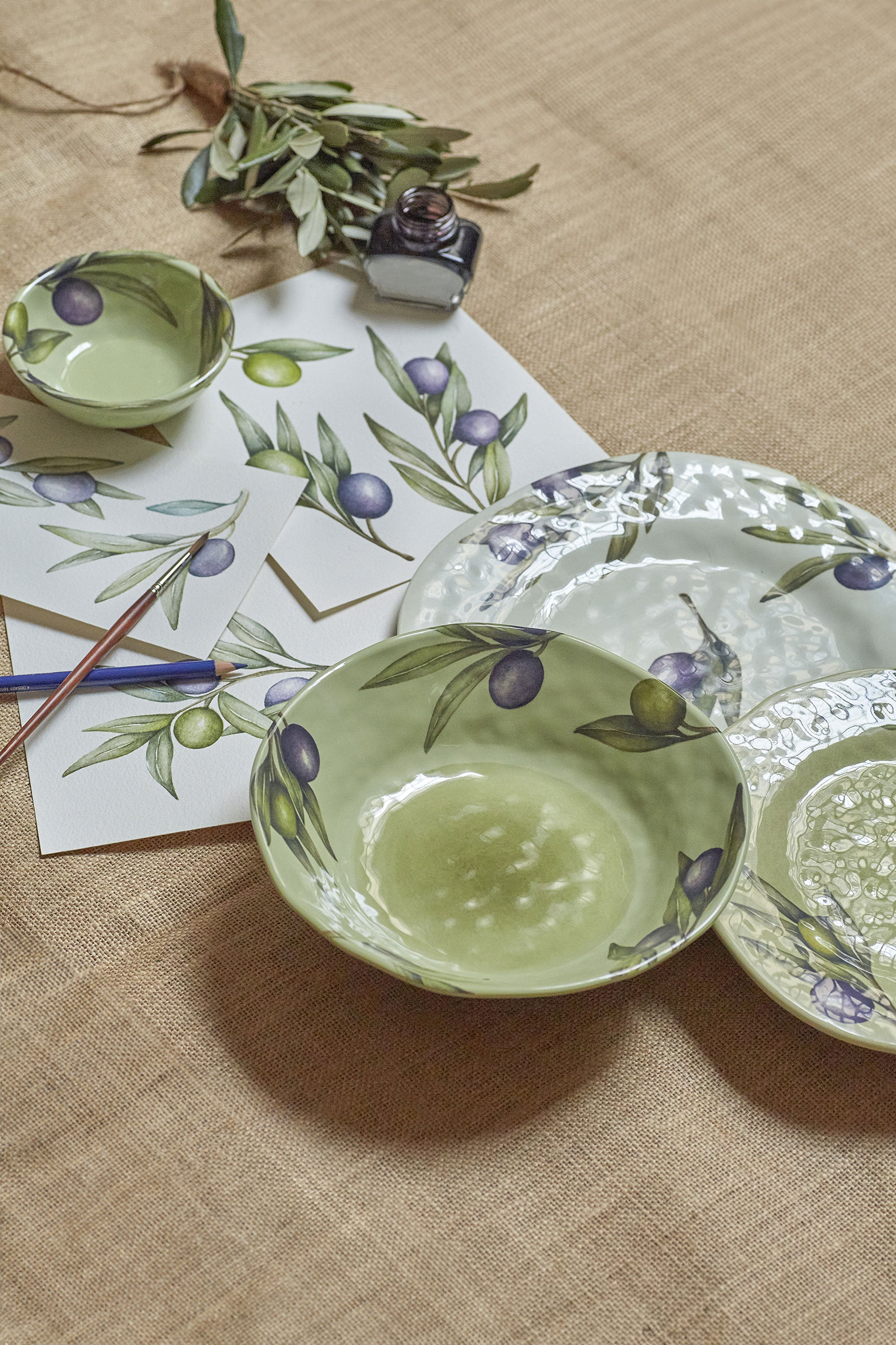 Set da 2, Piatto Fondo, Olyvia - Melamina, 21cm