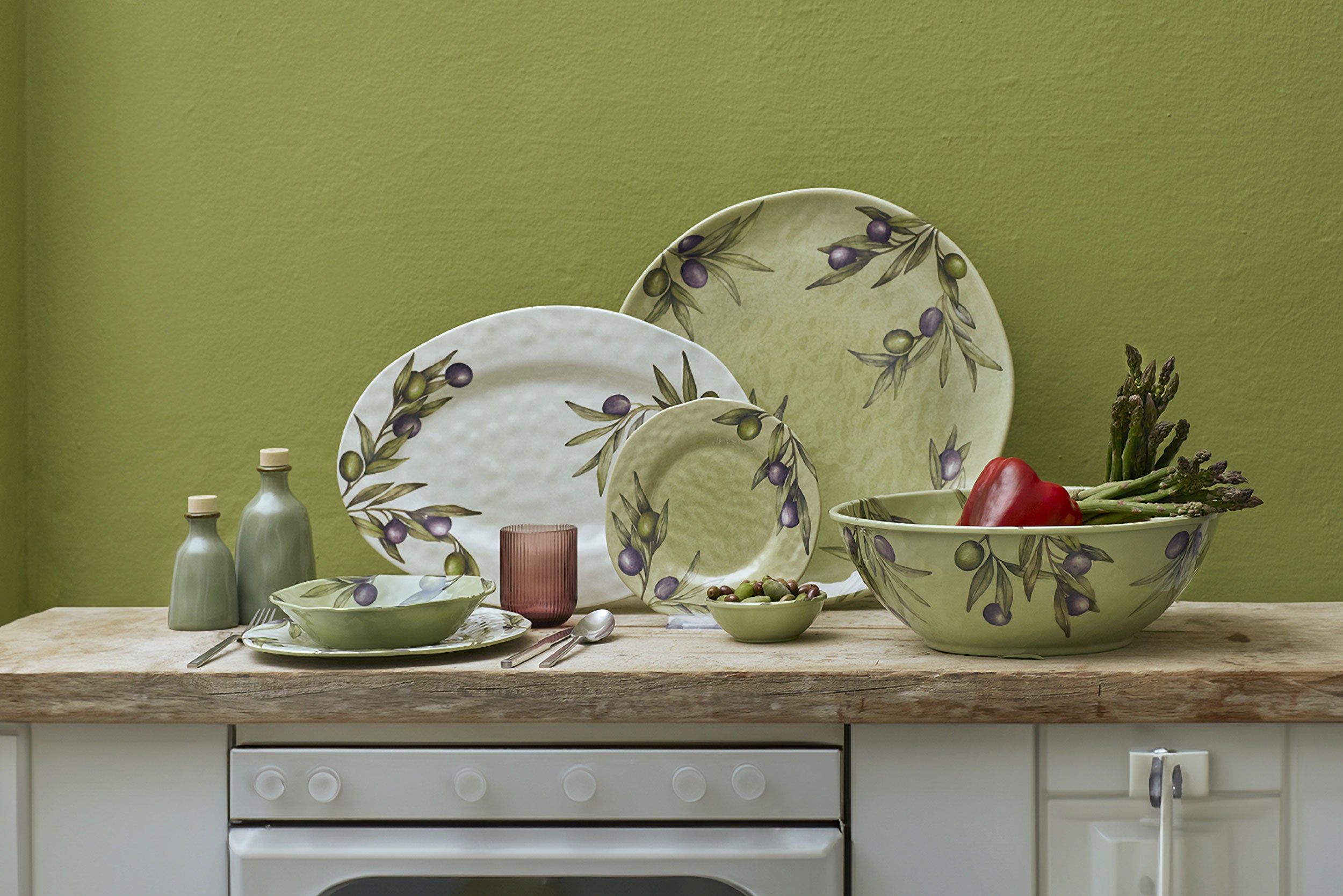 Set da 2, Piatto Fondo, Olyvia - Melamina, 21cm
