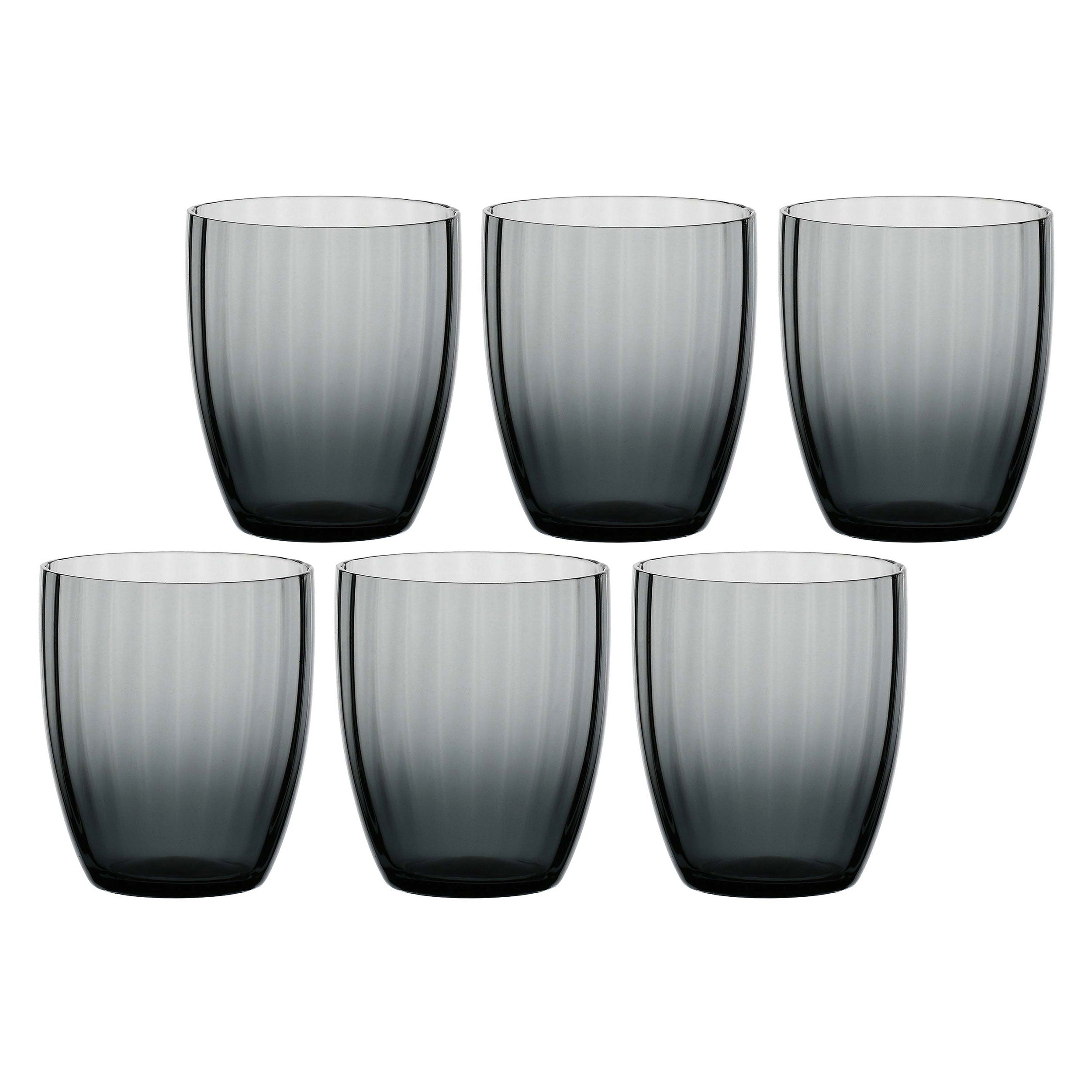 Set da 6, Bicchiere Grigio, Prismia - Vetro, 310 ml
