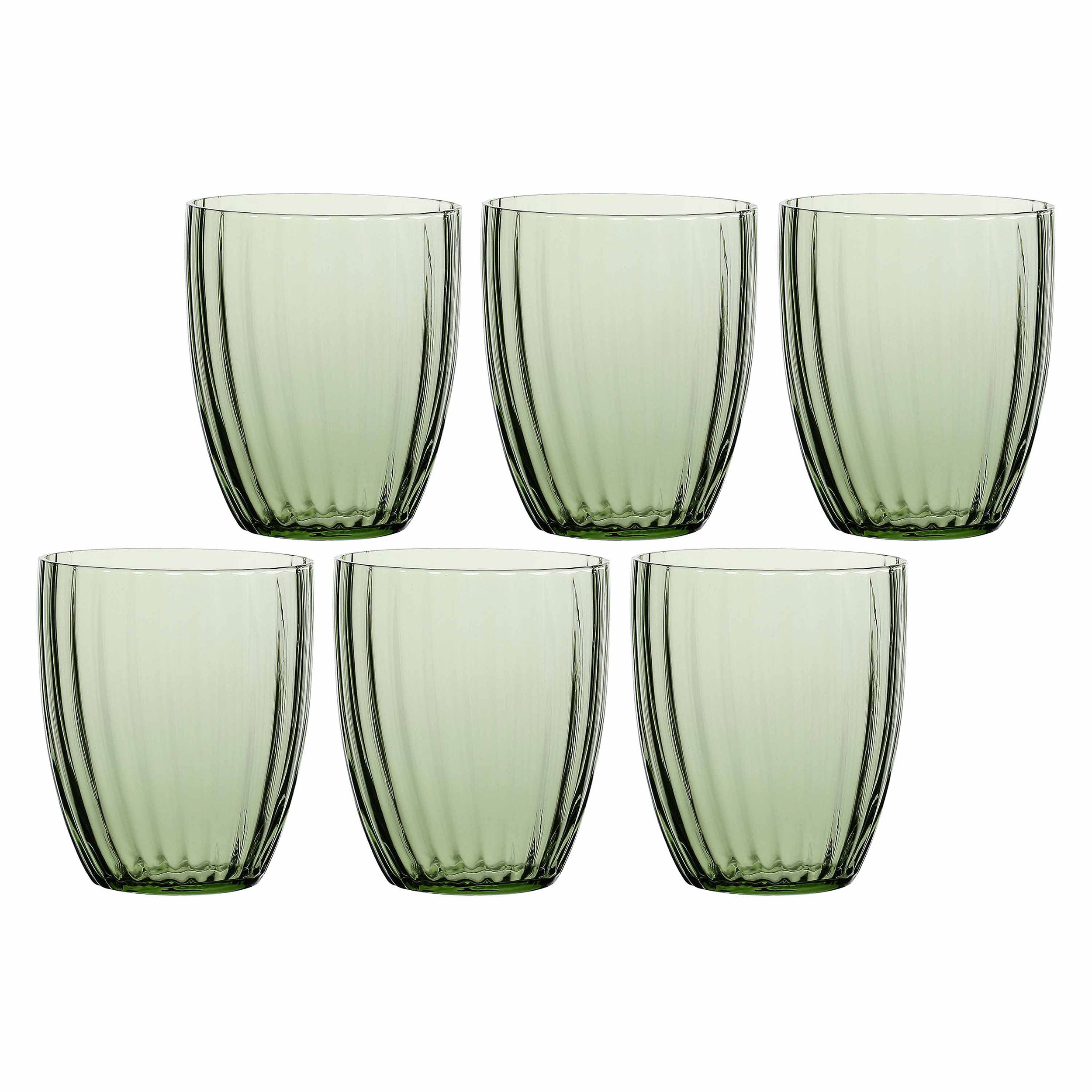 Set da 6, Bicchiere Verde, Prismia - Vetro, 310 ml