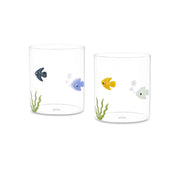 Lieve Set 2 Bicchieri Pesci - Borosilicato, Ø8x9 cm